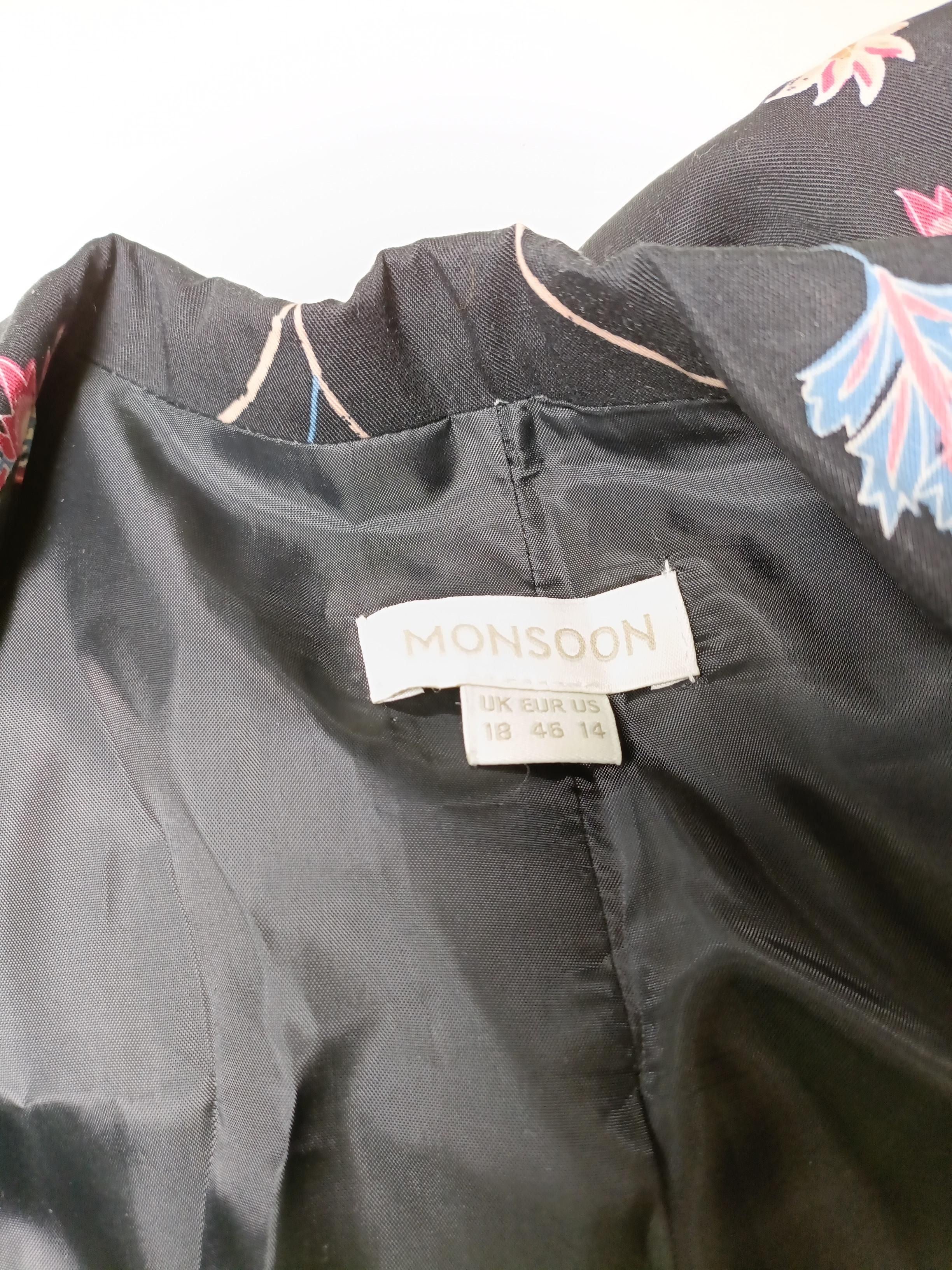 Monsoon Women's Blazer UK 18 Black Floral 100% Other Overcoat - Image 5