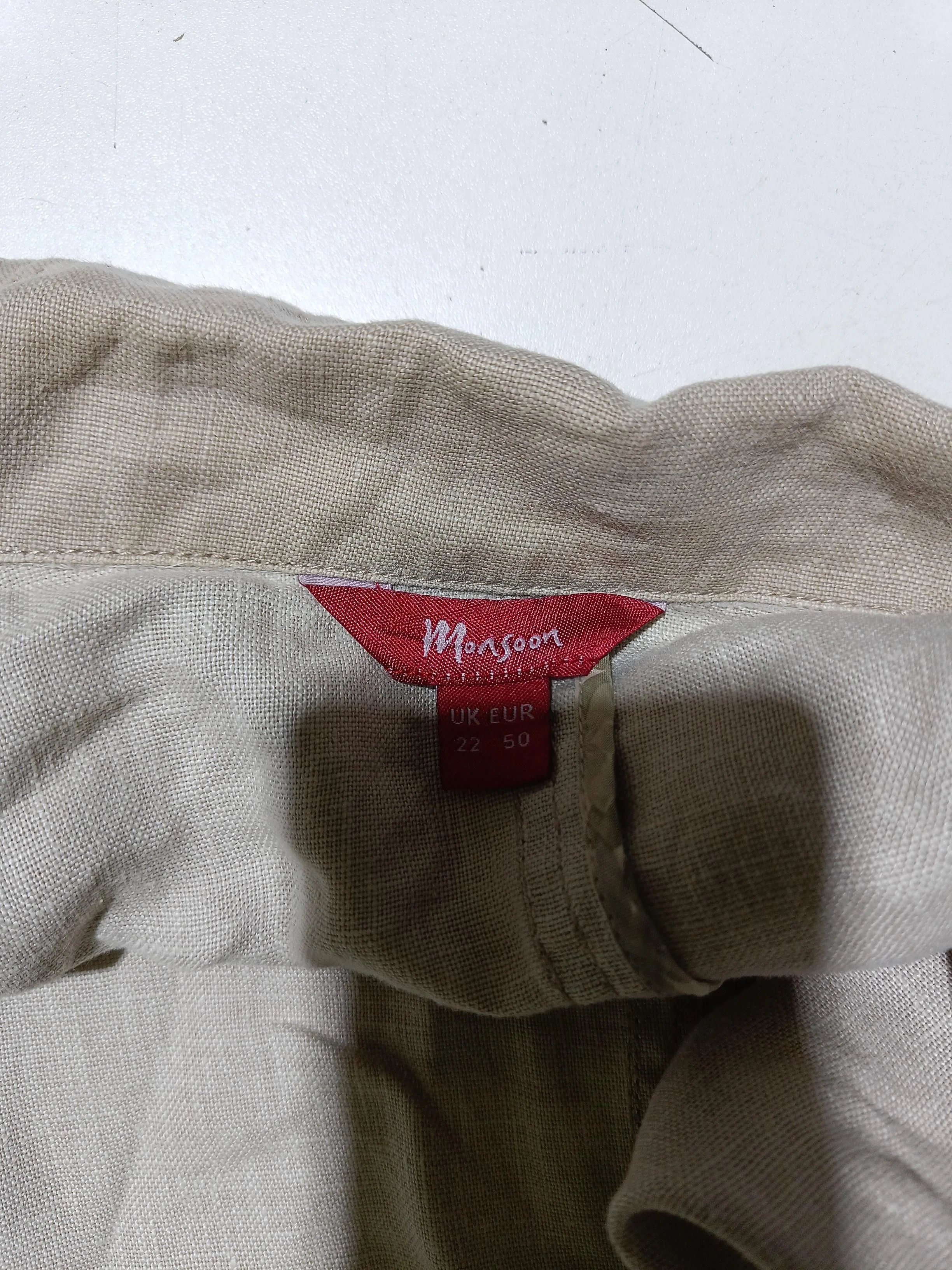 Monsoon Women's Blazer UK 22 Tan 100% Linen Overcoat - Image 5