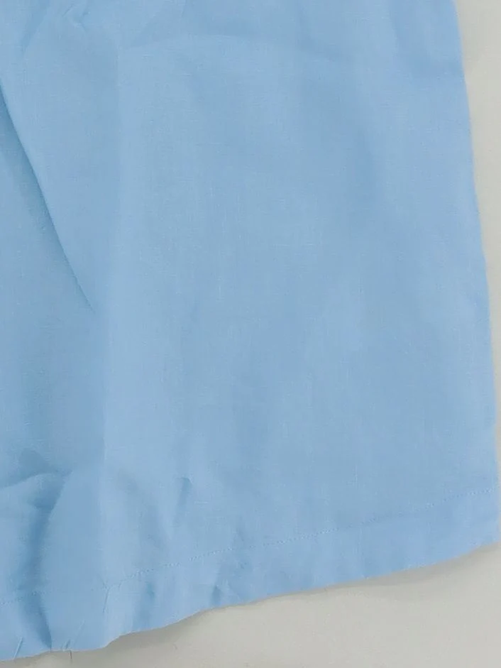 Monsoon Women's Blouse L Blue 100% Linen Sleeveless V-Neck Basic - Image 4