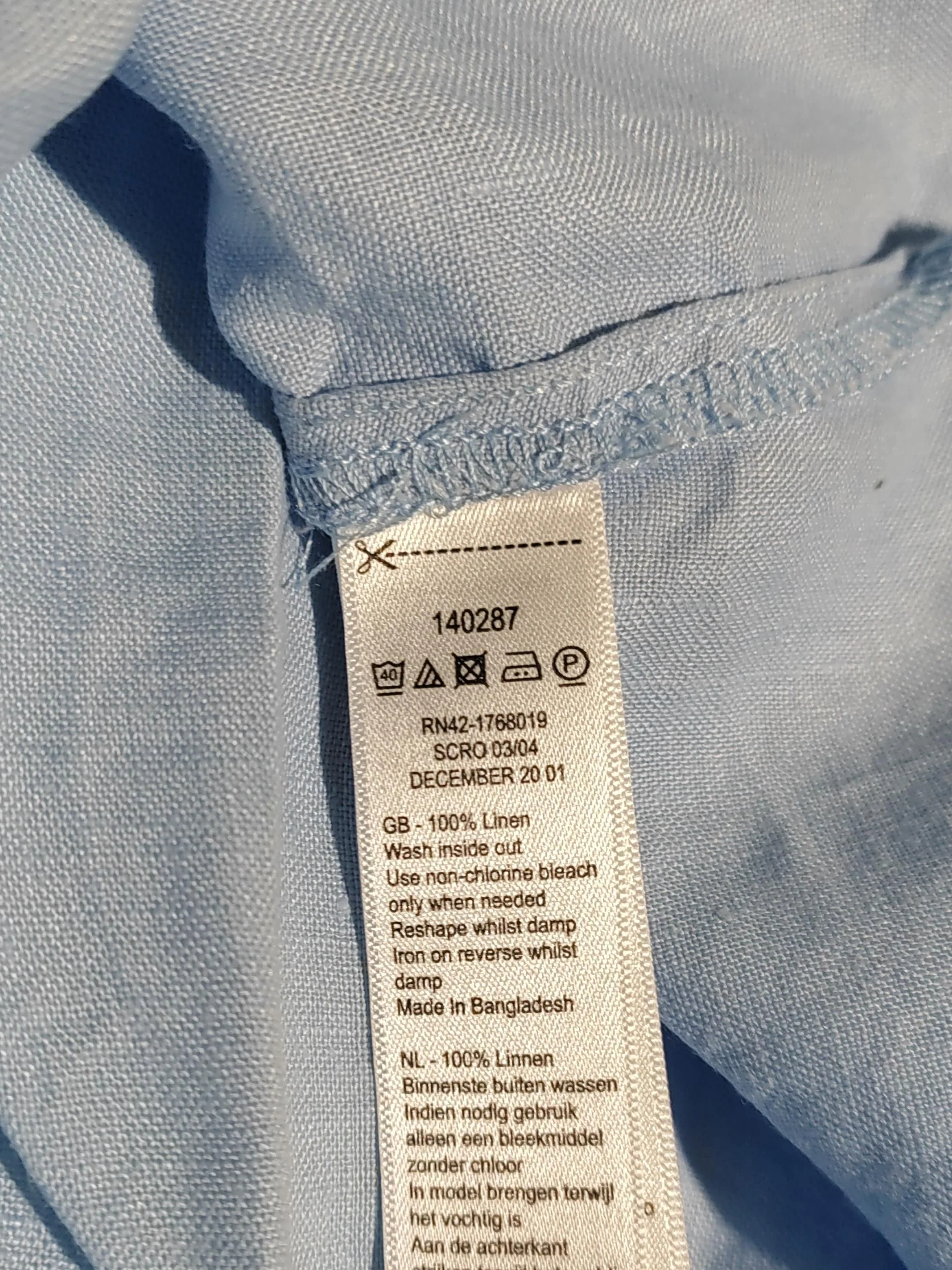Monsoon Women's Blouse L Blue 100% Linen Sleeveless V-Neck Basic - Image 6