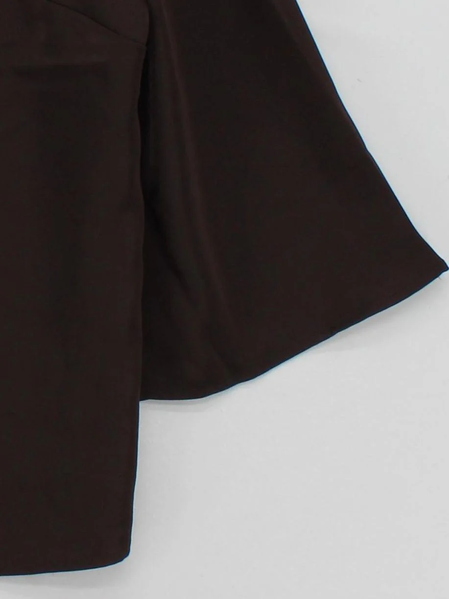Monsoon Women's Blouse L Brown 100% Polyester 3/4 Sleeve Round Neck Basic - Image 4