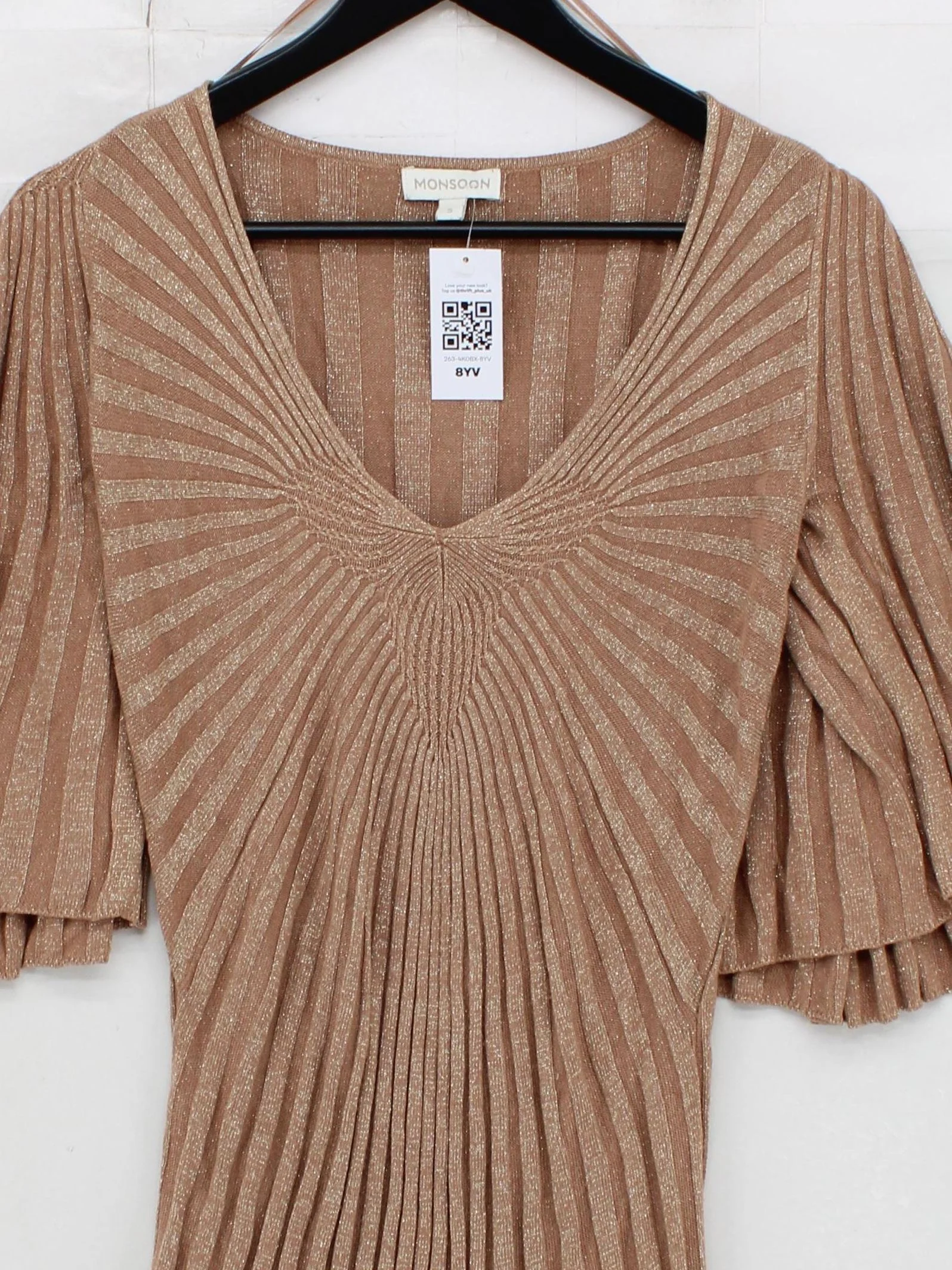 Monsoon Women's Blouse S Brown Viscose with Polyamide, Other Basic - Image 3