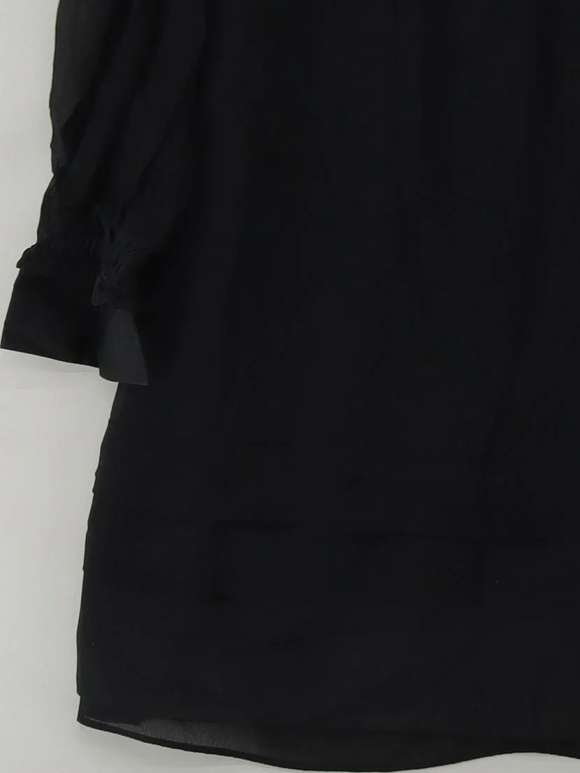 Monsoon Women's Blouse UK 12 Black Silk with Polyester Basic - Image 4