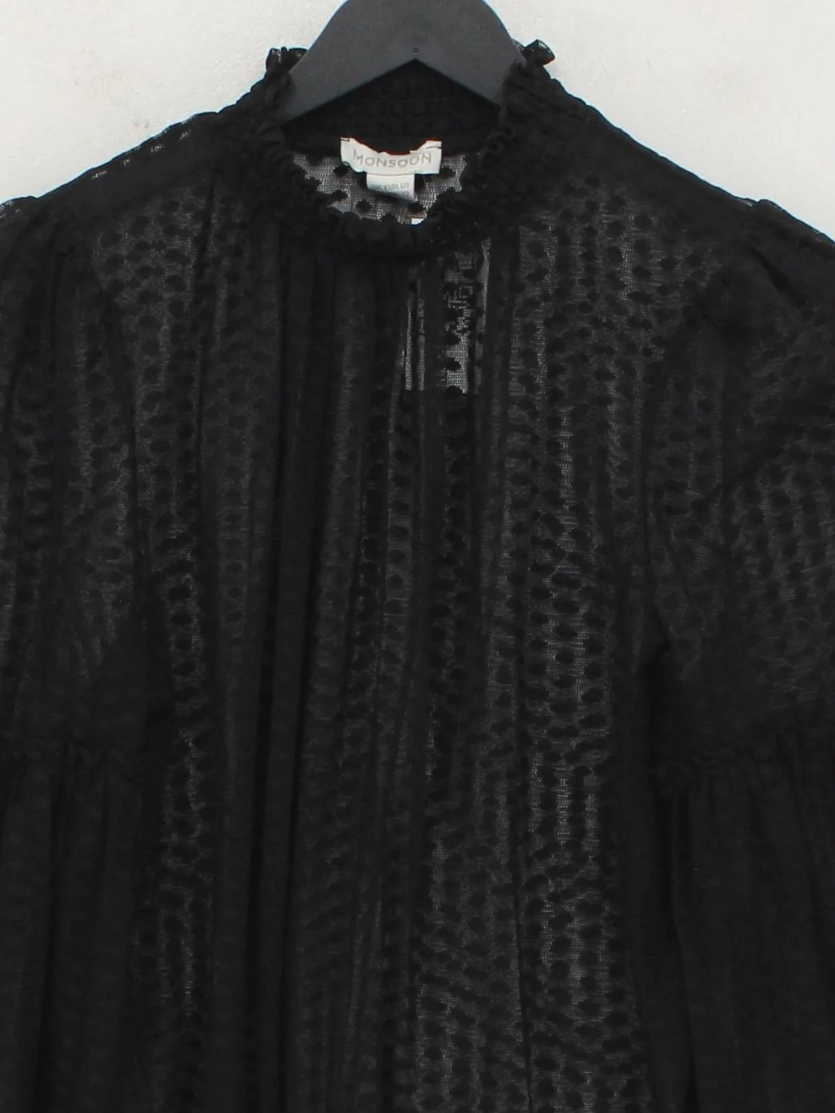 Monsoon Women's Blouse UK 16 Black 100% Polyester Basic - Image 3