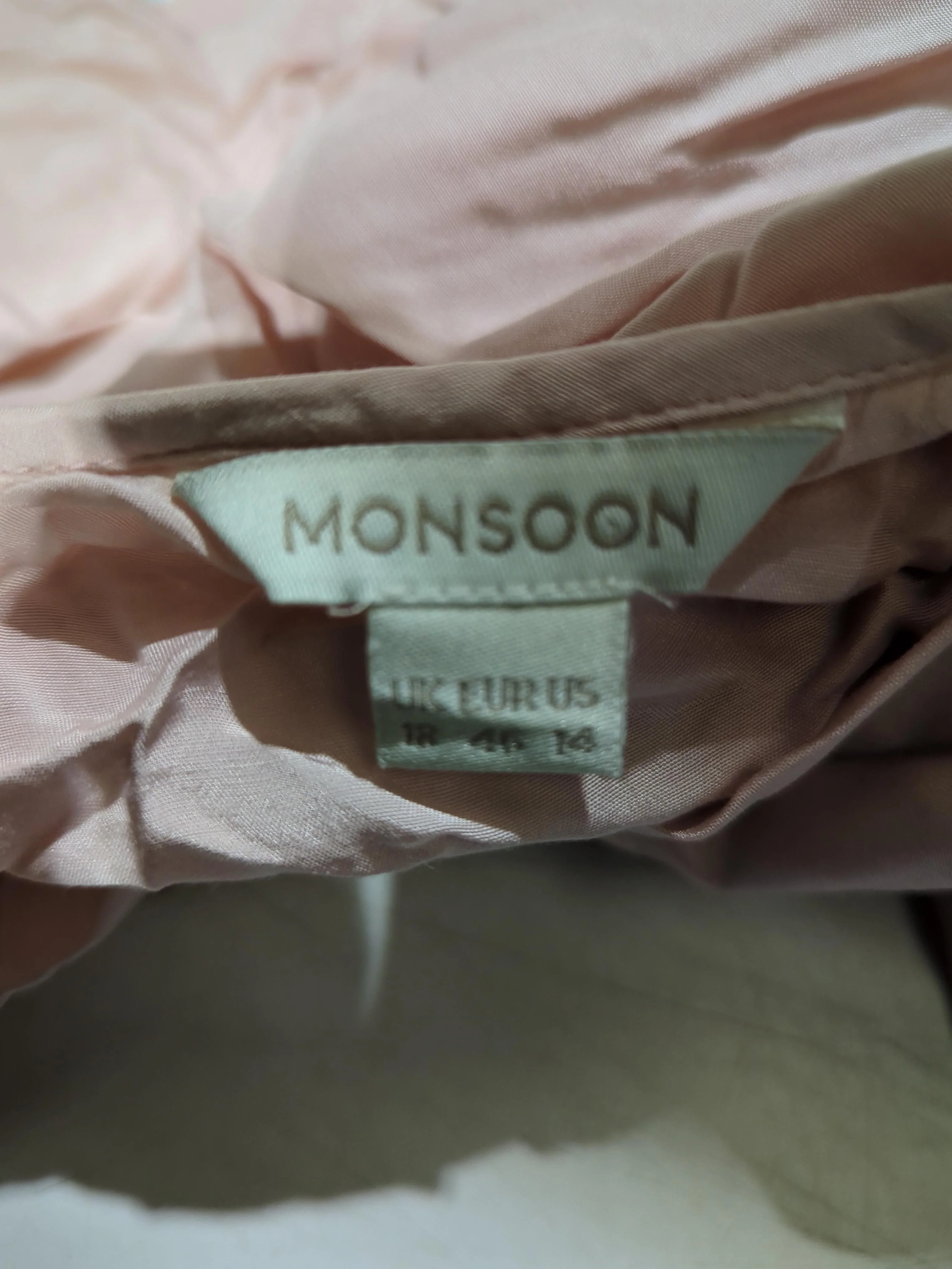 Monsoon Women's Blouse UK 18 Pink 100% Other Long Sleeve V-Neck Basic - Image 6