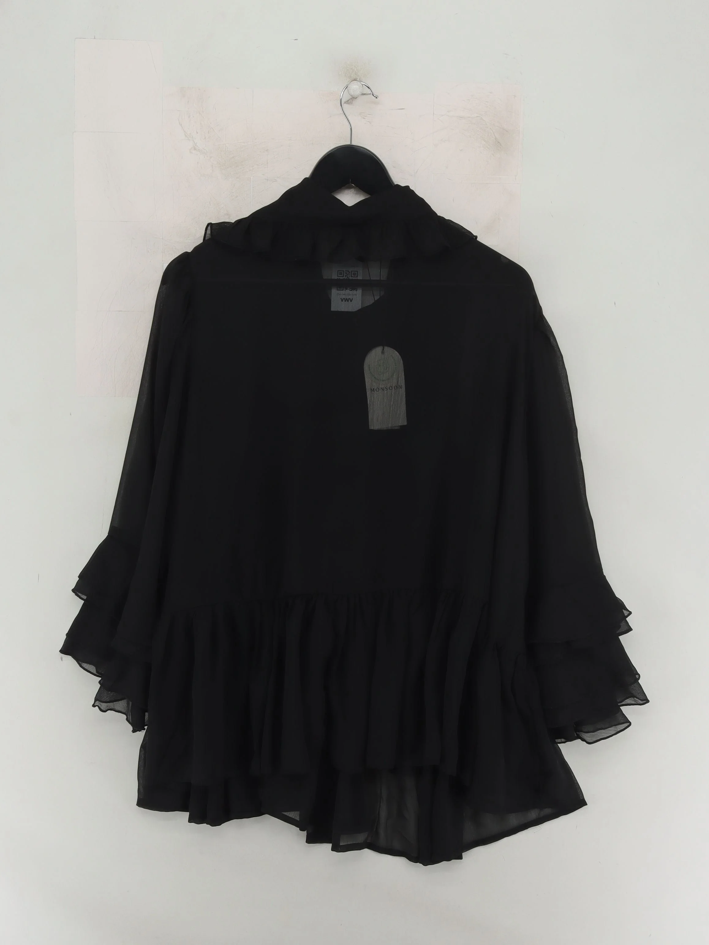 Monsoon Women's Blouse XL Black 100% Polyester Basic New with tags - Image 2