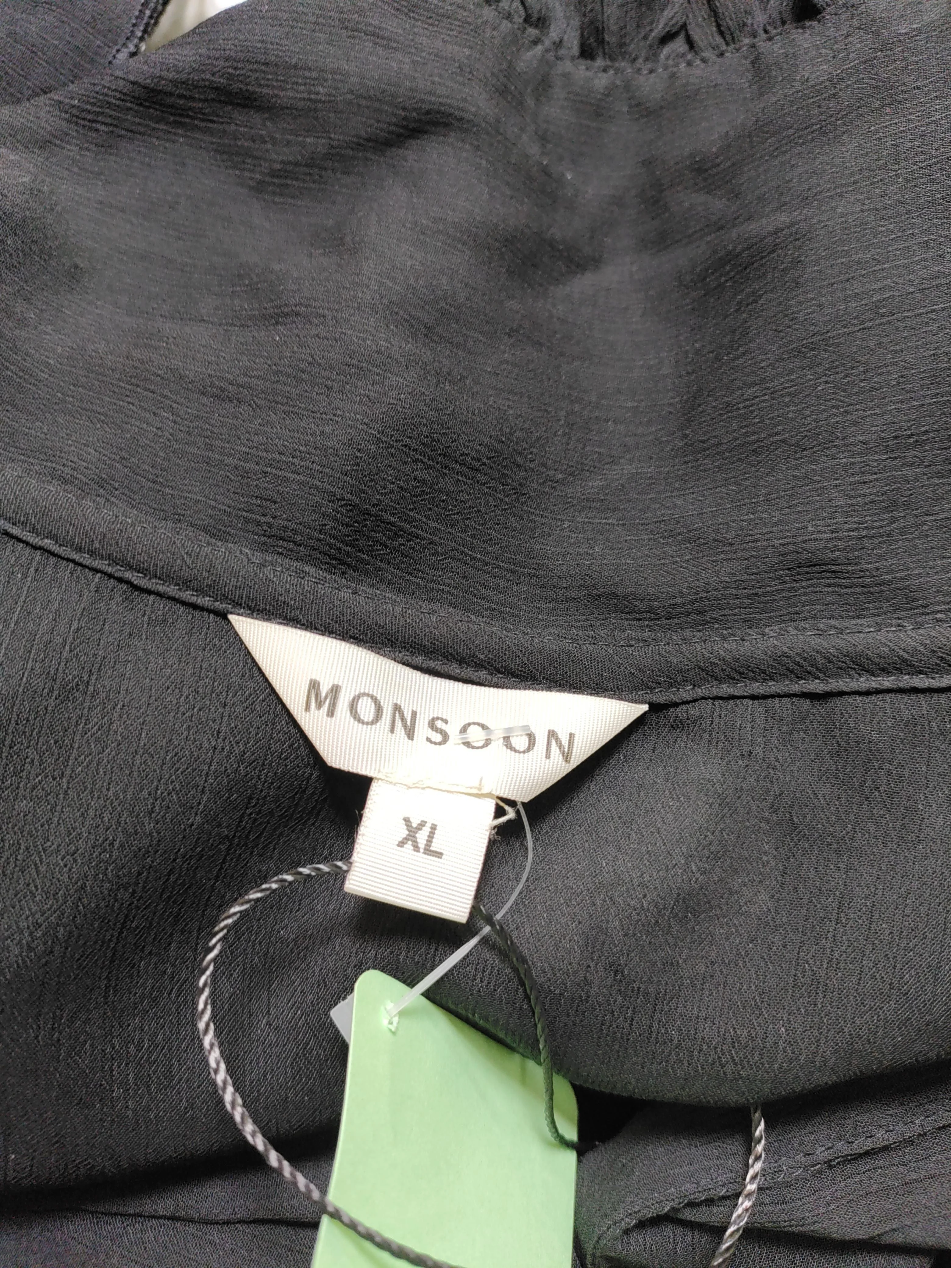 Monsoon Women's Blouse XL Black 100% Polyester Basic New with tags - Image 5