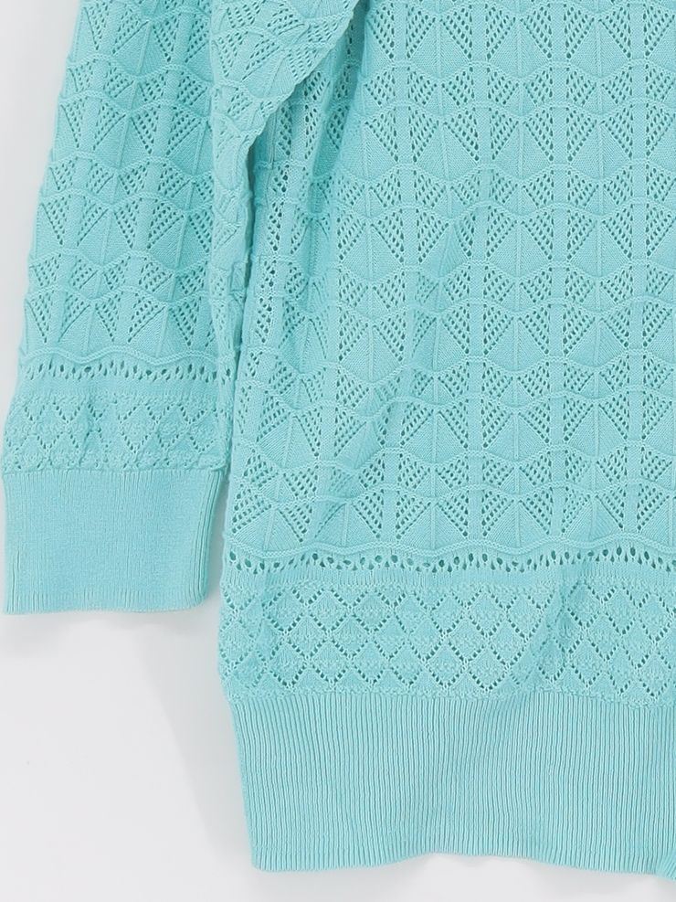 Monsoon Women's Cardigan L Blue 100% Cotton Round Neck Cardigan - Image 4