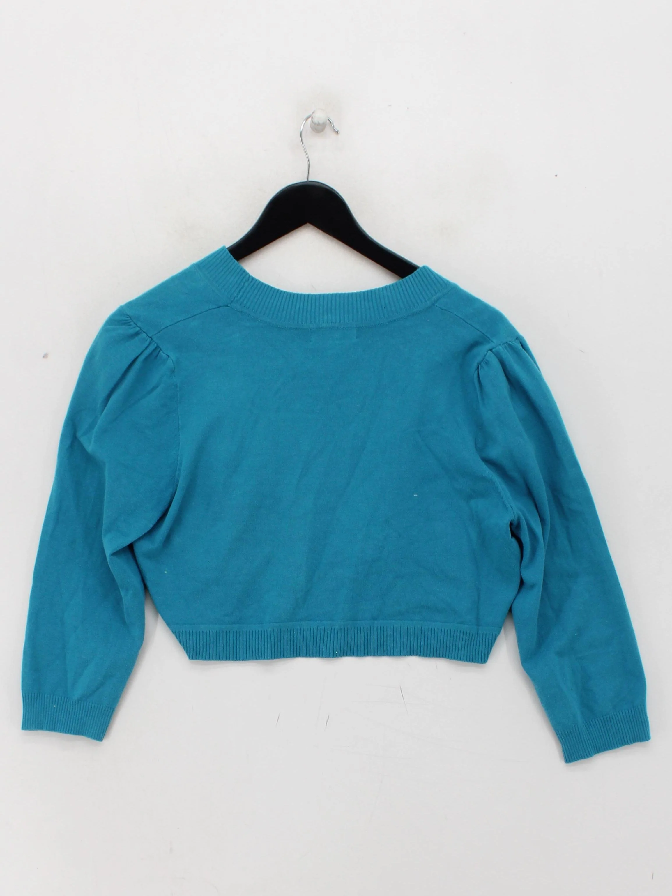 Monsoon Women's Cardigan L Blue Cotton with Polyamide V-Neck Cardigan - Image 2
