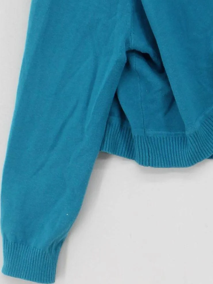 Monsoon Women's Cardigan L Blue Cotton with Polyamide V-Neck Cardigan - Image 4