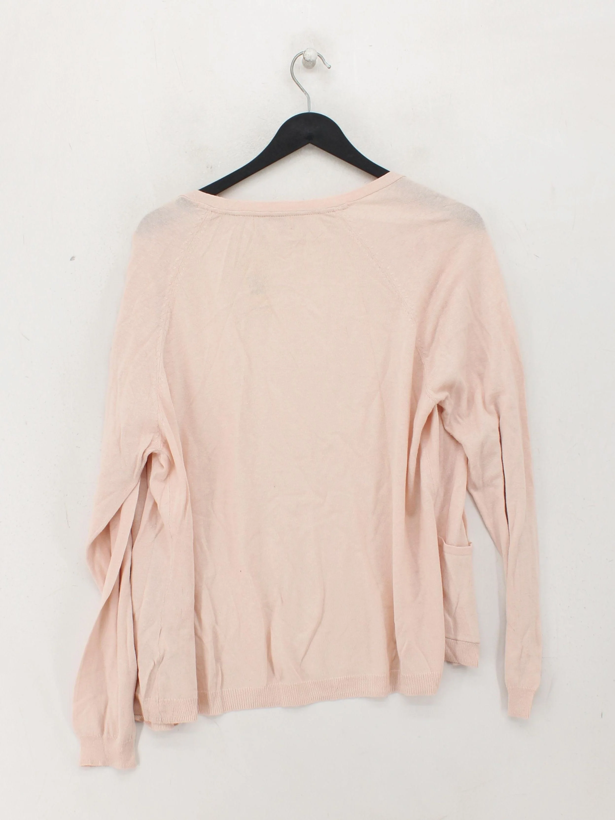 Monsoon Women's Cardigan L Cream Viscose with Cotton, Cashmere V-Neck Cardigan - Image 2