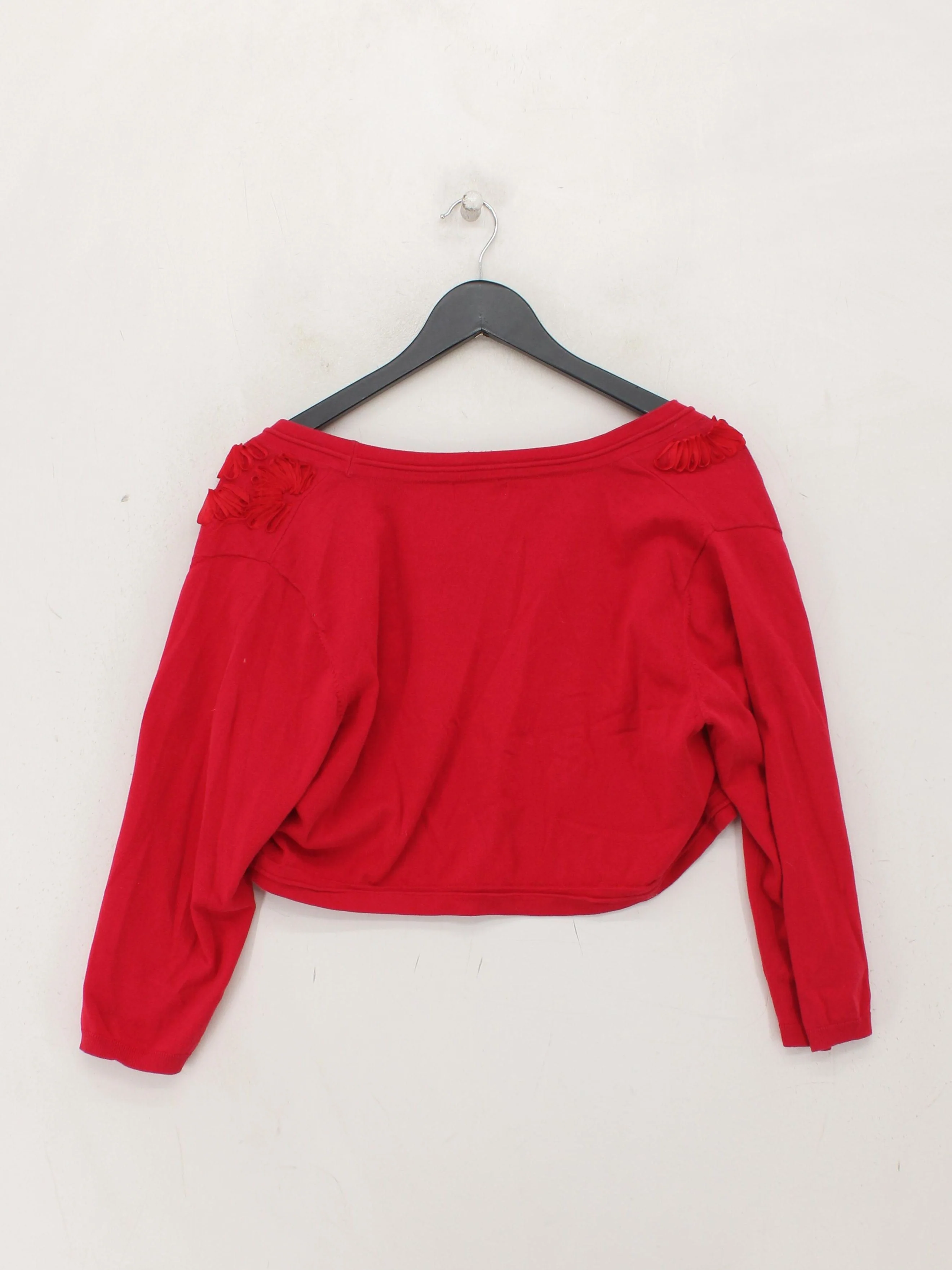 Monsoon Women's Cardigan L Red Cotton with Nylon, Elastane Round Neck Cardigan - Image 2
