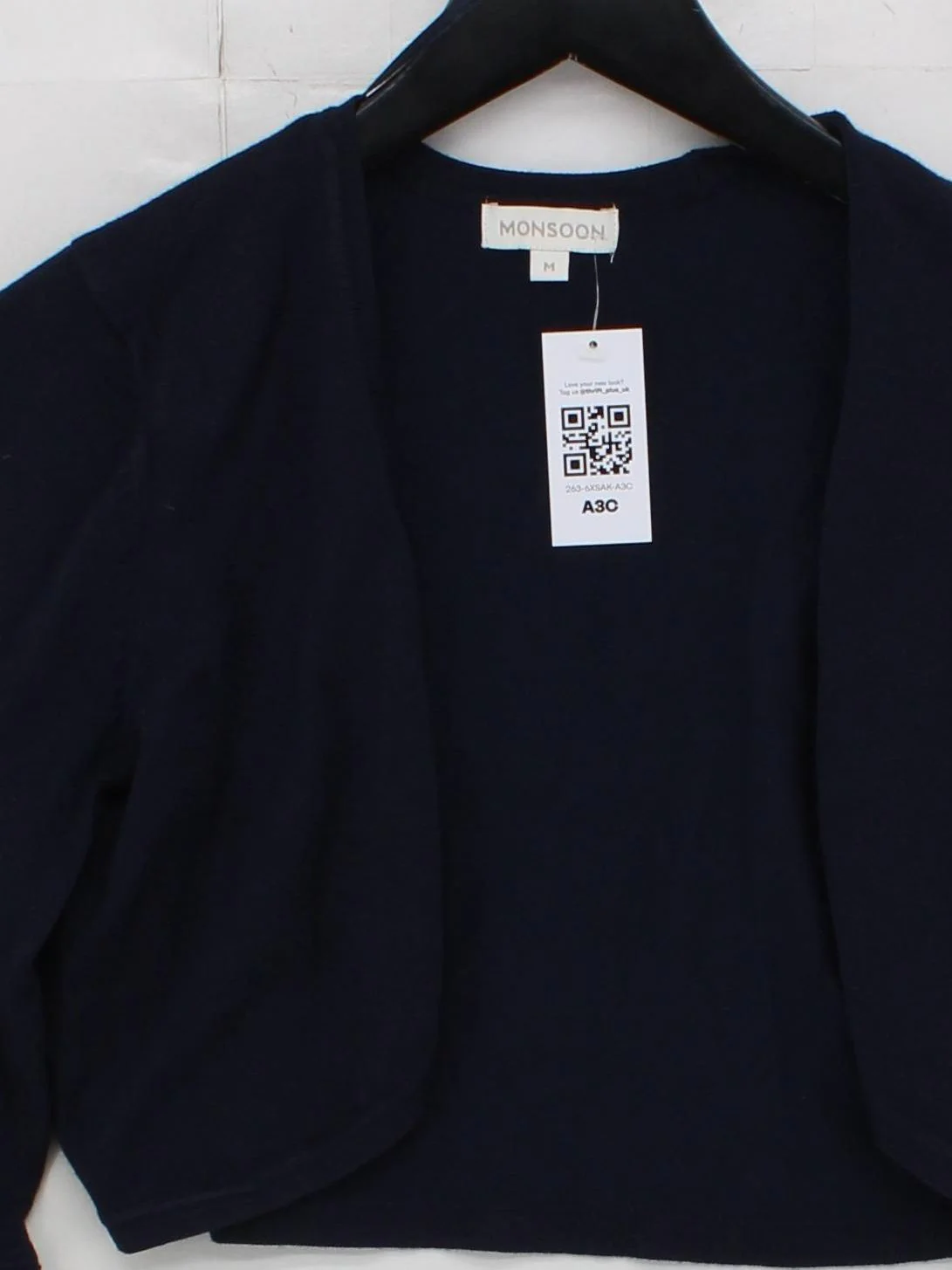 Monsoon Women's Cardigan M Blue Viscose with Nylon V-Neck Cardigan - Image 3