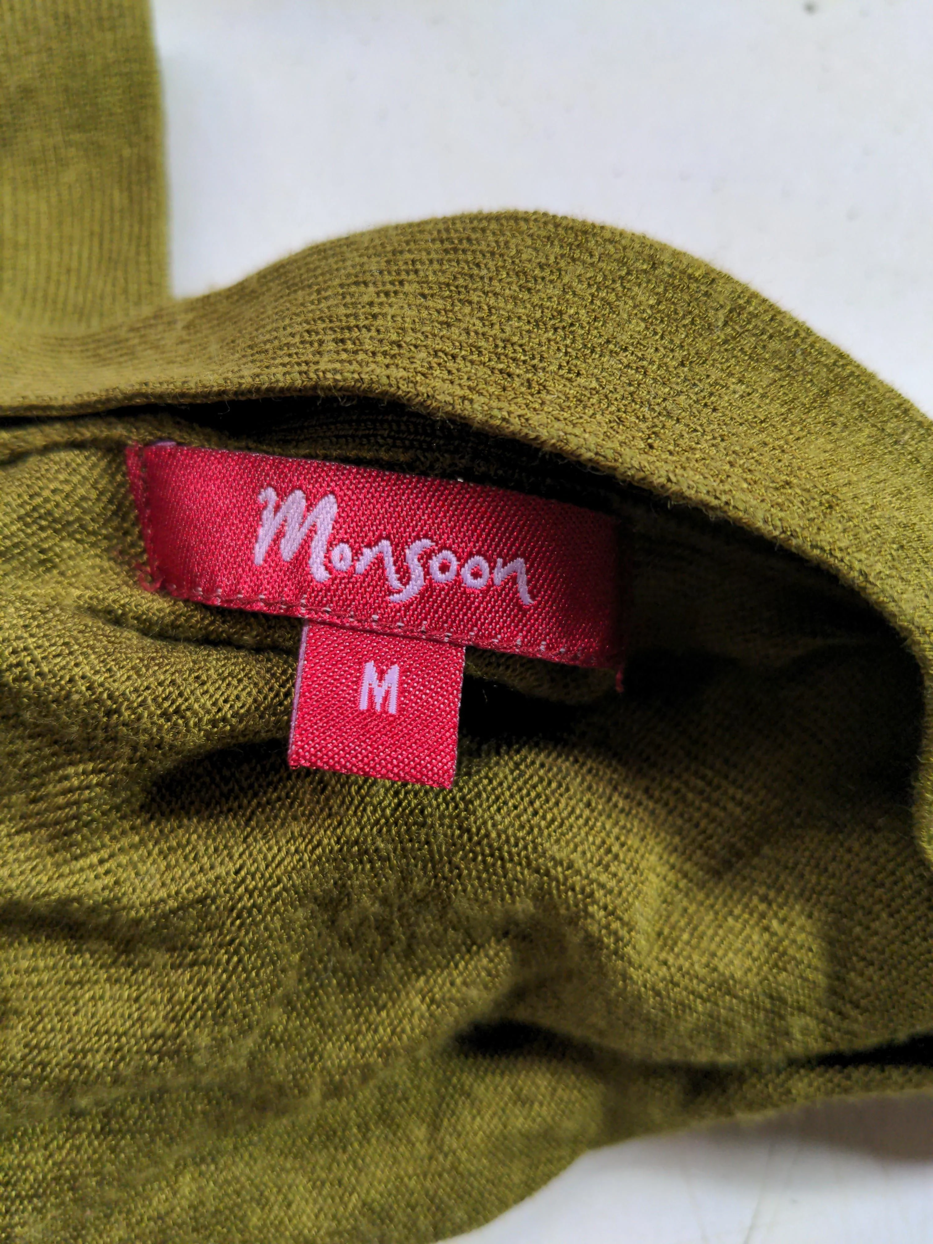 Monsoon Women's Cardigan M Green Viscose with Nylon Round Neck Cardigan - Image 5