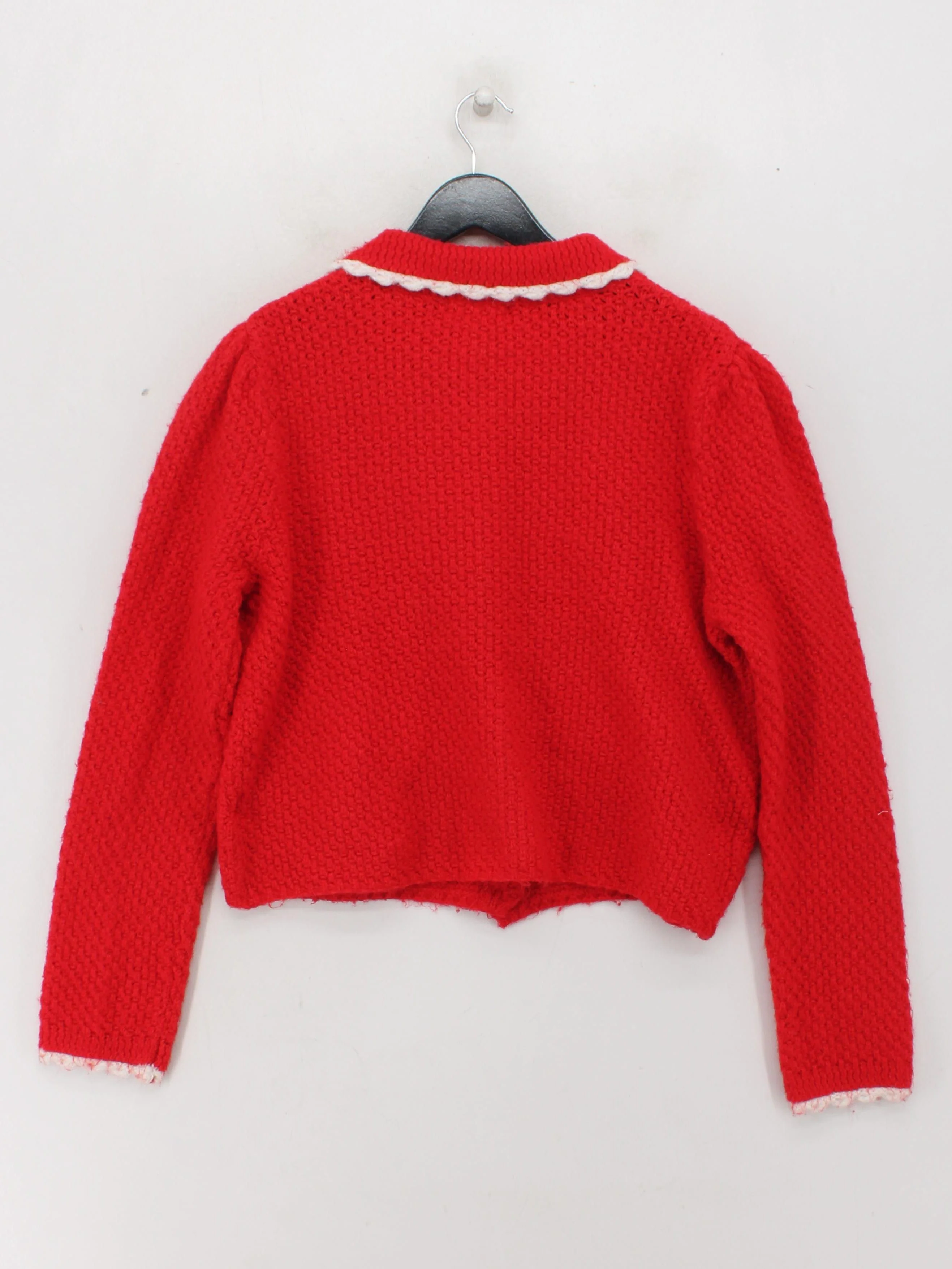 Monsoon Women's Cardigan M Red Polyester with Acrylic, Nylon Collared Cardigan - Image 2