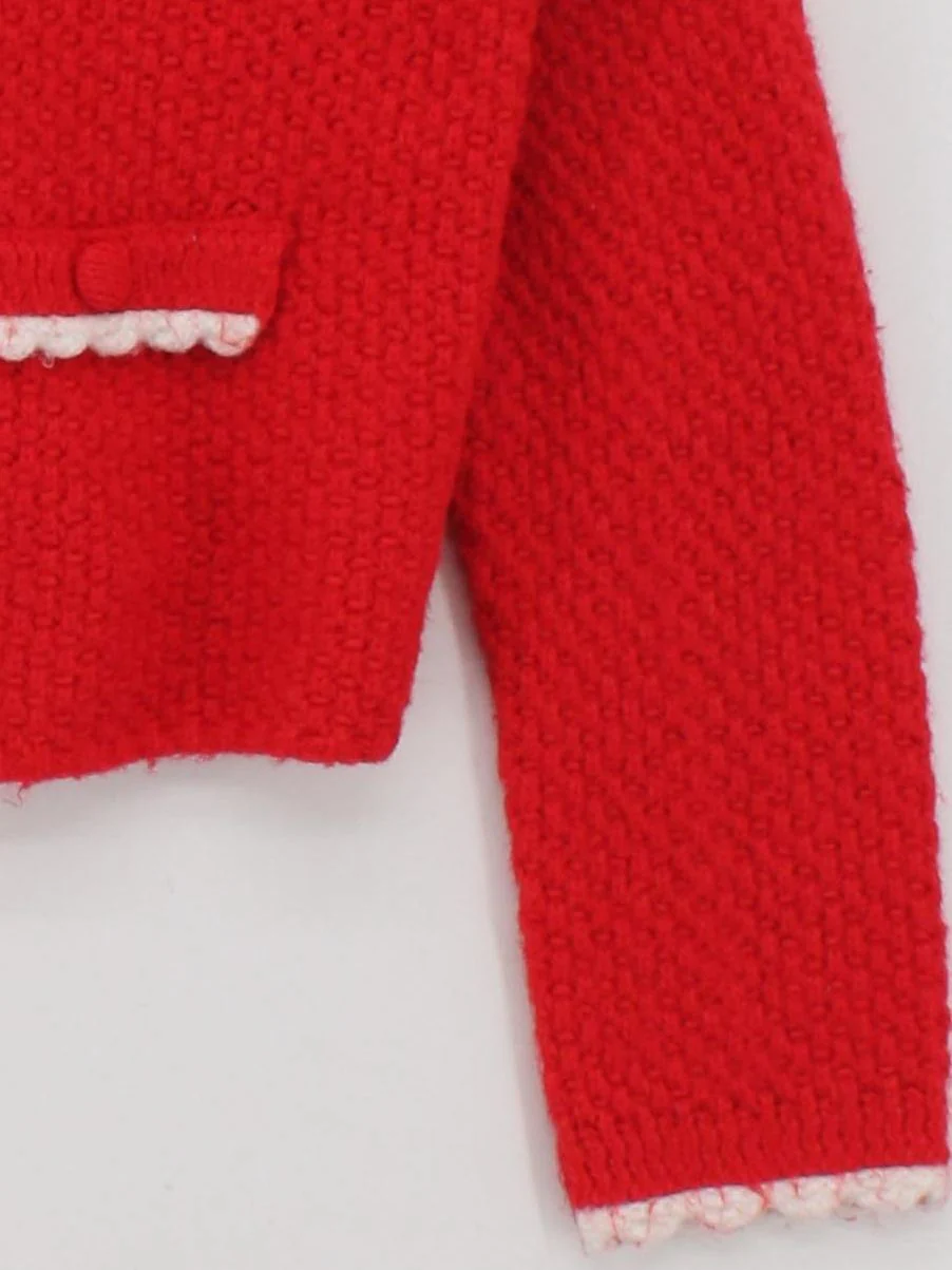 Monsoon Women's Cardigan M Red Polyester with Acrylic, Nylon Collared Cardigan - Image 4