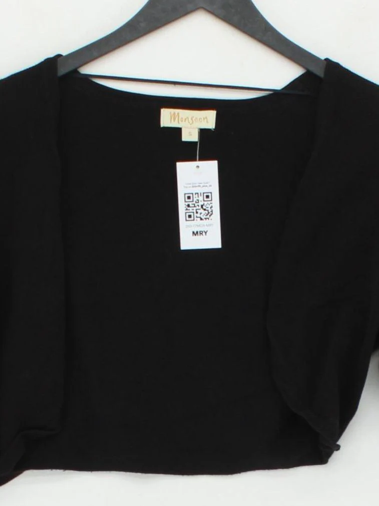 Monsoon Women's Cardigan S Black Nylon with Elastane Round Neck Cardigan - Image 3