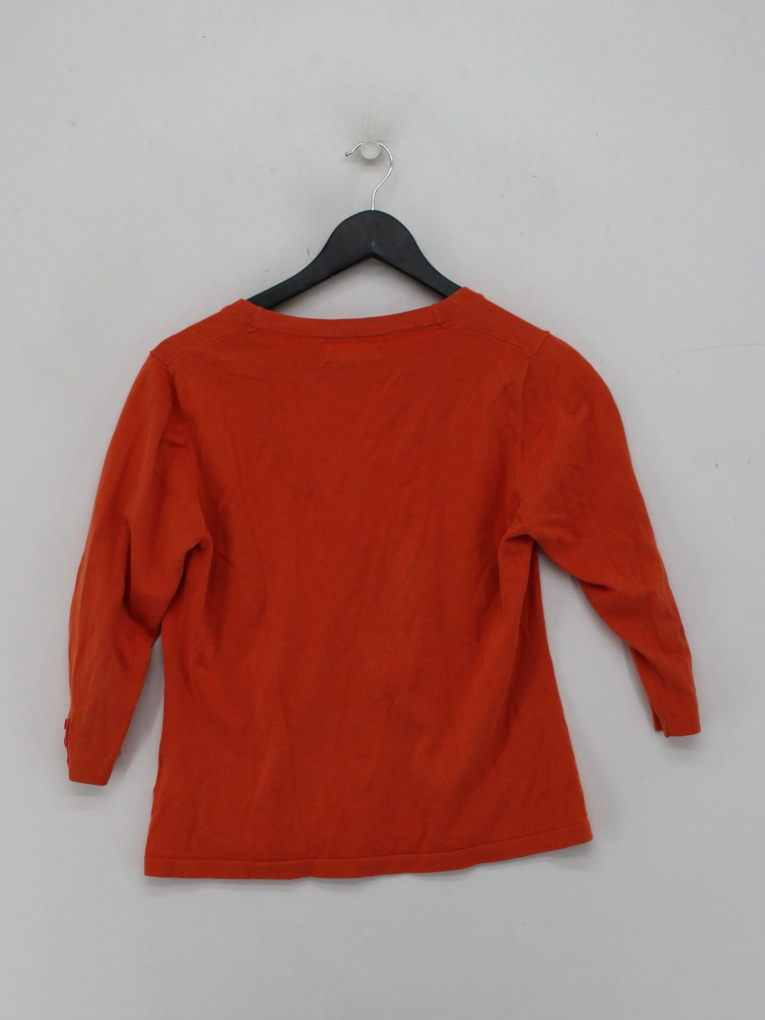 Monsoon Women's Cardigan S Orange Cotton with Nylon, Elastane V-Neck Cardigan - Image 2