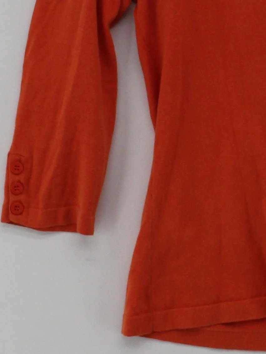 Monsoon Women's Cardigan S Orange Cotton with Nylon, Elastane V-Neck Cardigan - Image 4