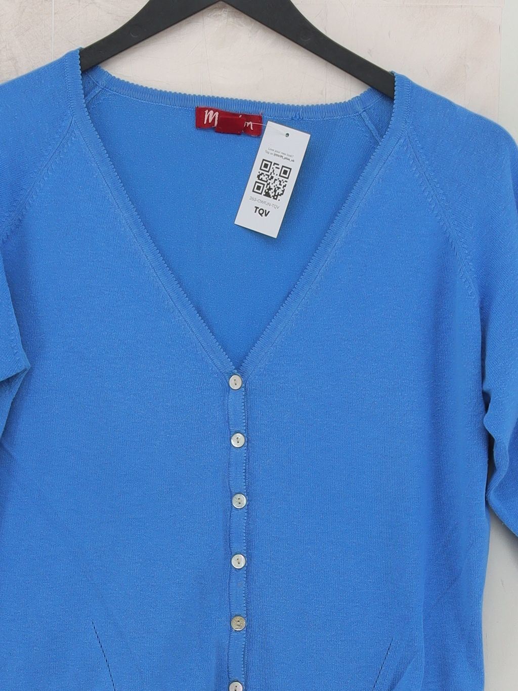 Monsoon Women's Cardigan UK 10 Blue Cotton with Nylon, Elastane V-Neck Cardigan - Image 3