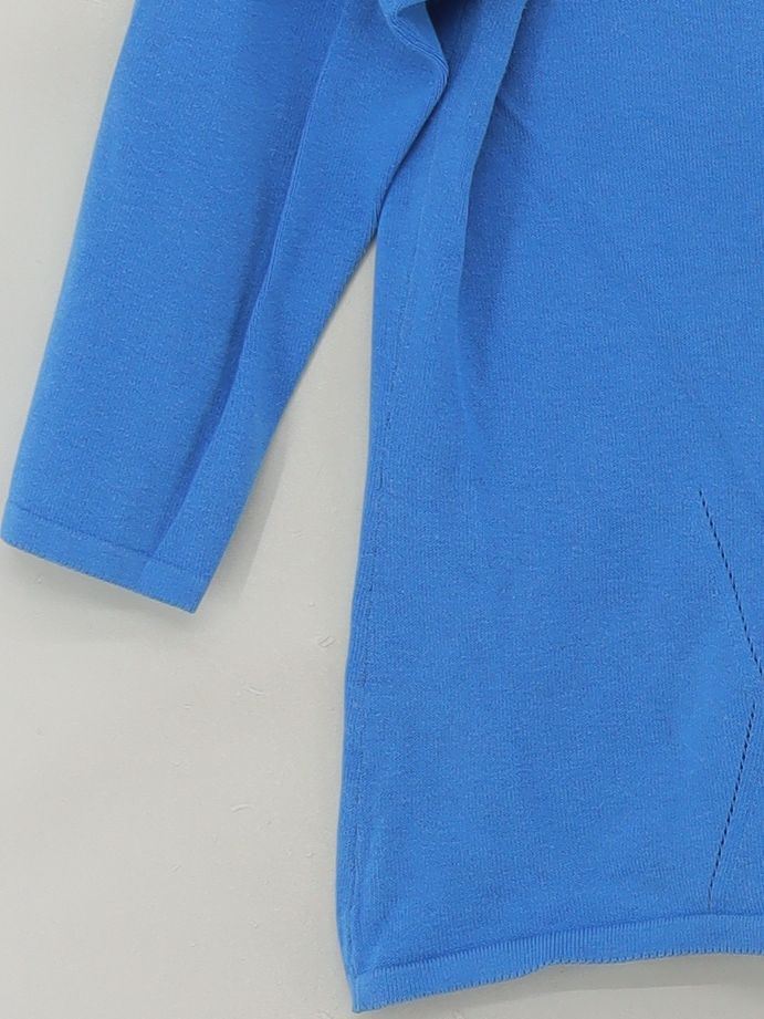 Monsoon Women's Cardigan UK 10 Blue Cotton with Nylon, Elastane V-Neck Cardigan - Image 4