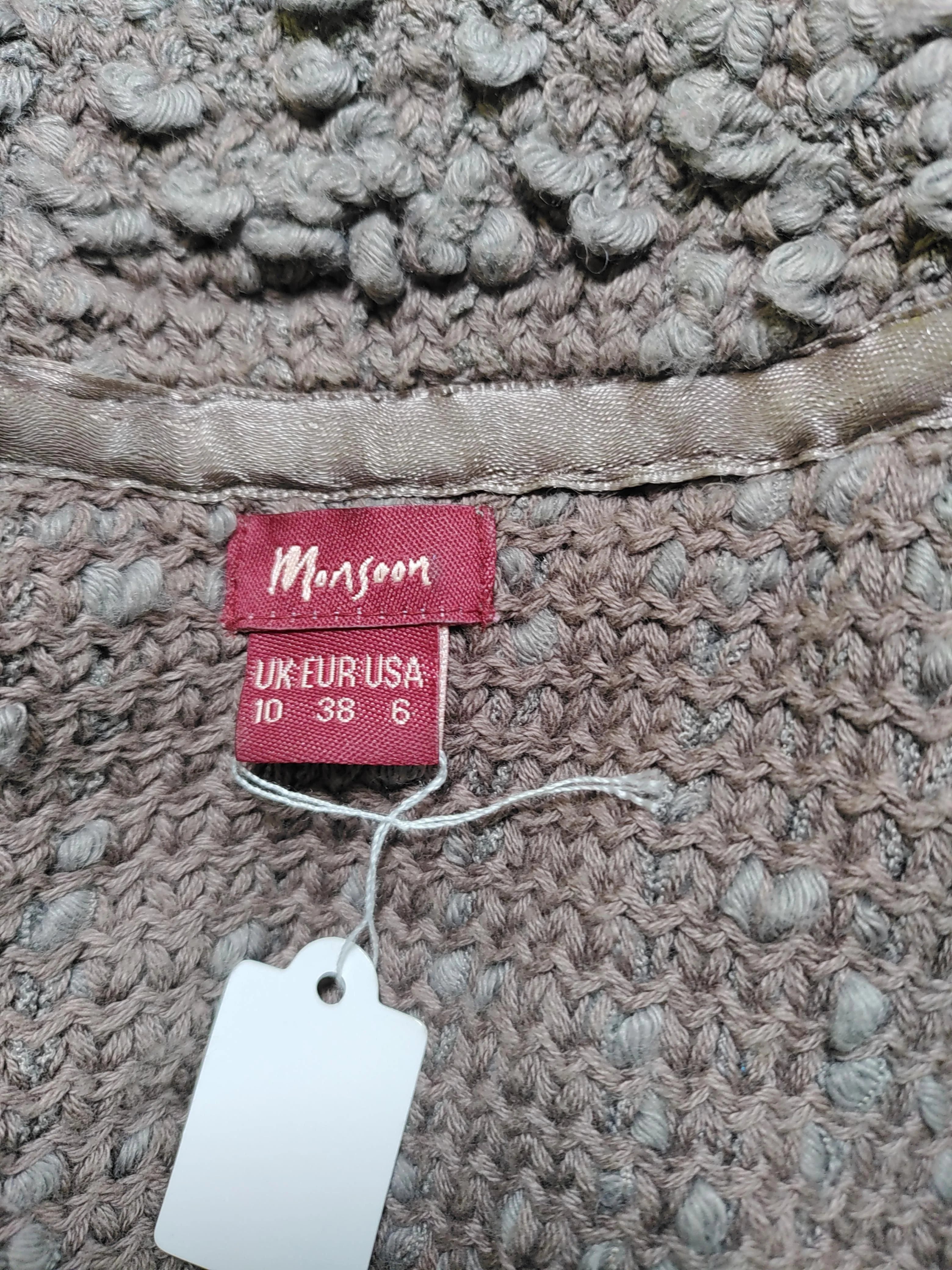 Monsoon Women's Cardigan UK 10 Brown Cotton - Image 5