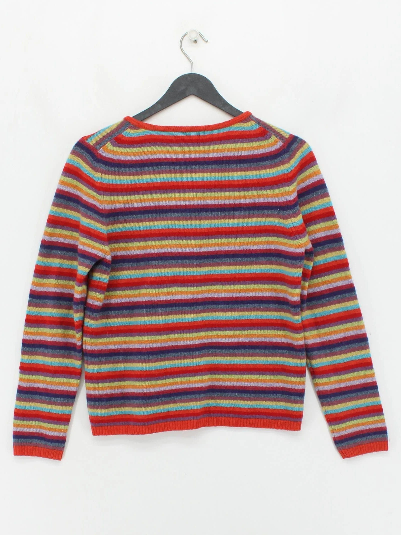 Monsoon Women's Cardigan UK 10 Multi Striped Wool with Nylon Round Neck Cardigan - Image 2