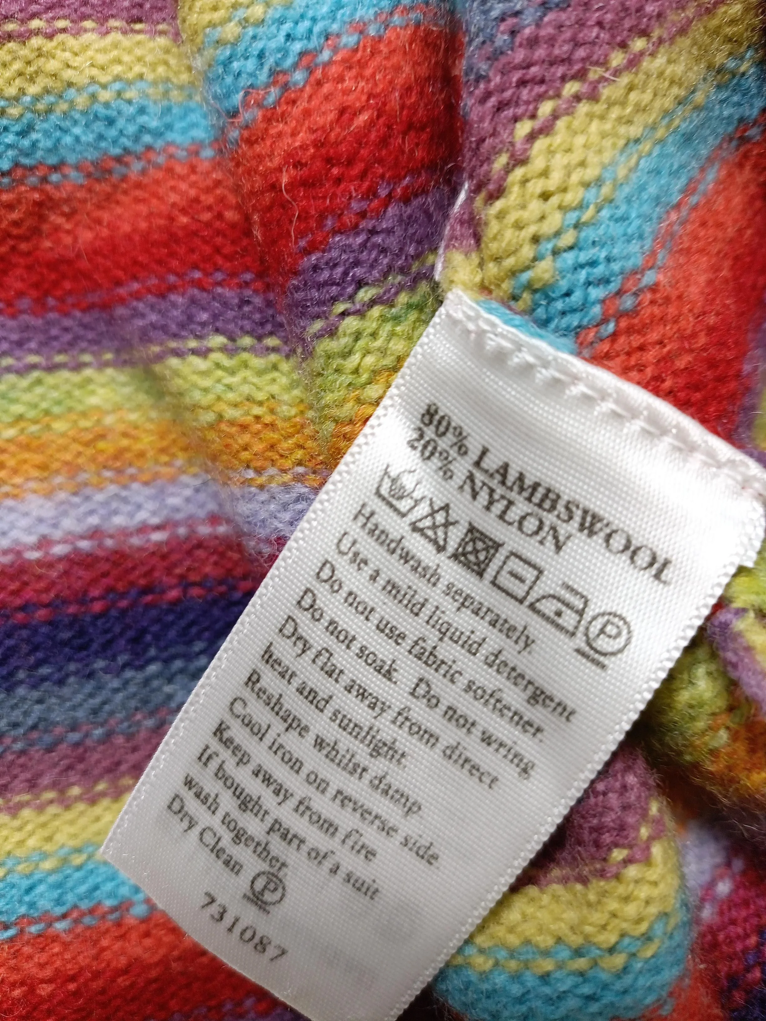 Monsoon Women's Cardigan UK 10 Multi Striped Wool with Nylon Round Neck Cardigan - Image 6