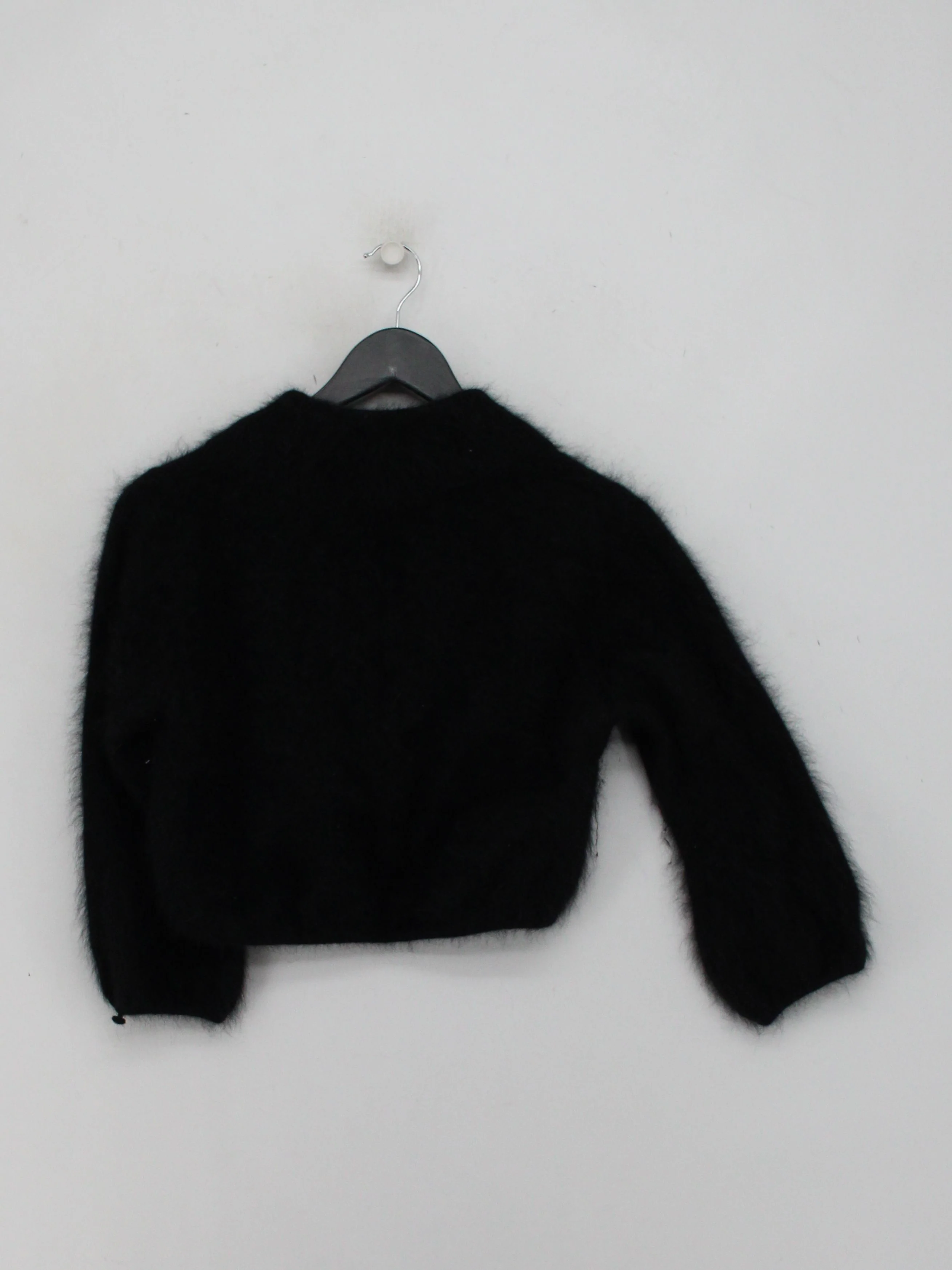 Monsoon Women's Cardigan UK 12 Black Angora with Nylon V-Neck Cardigan - Image 2