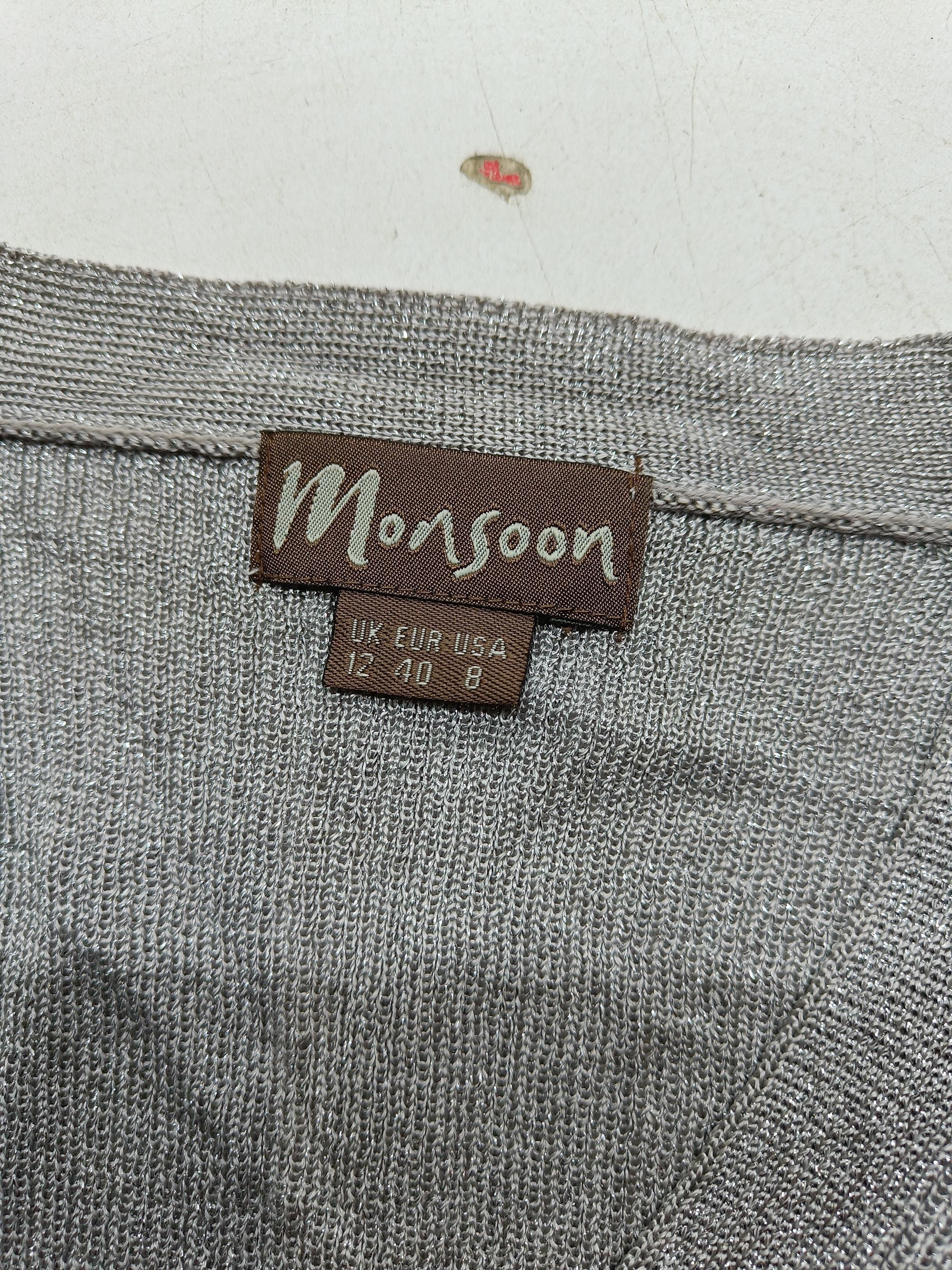 Monsoon Women's Cardigan UK 12 Grey Viscose with Polyester V-Neck Cardigan - Image 5