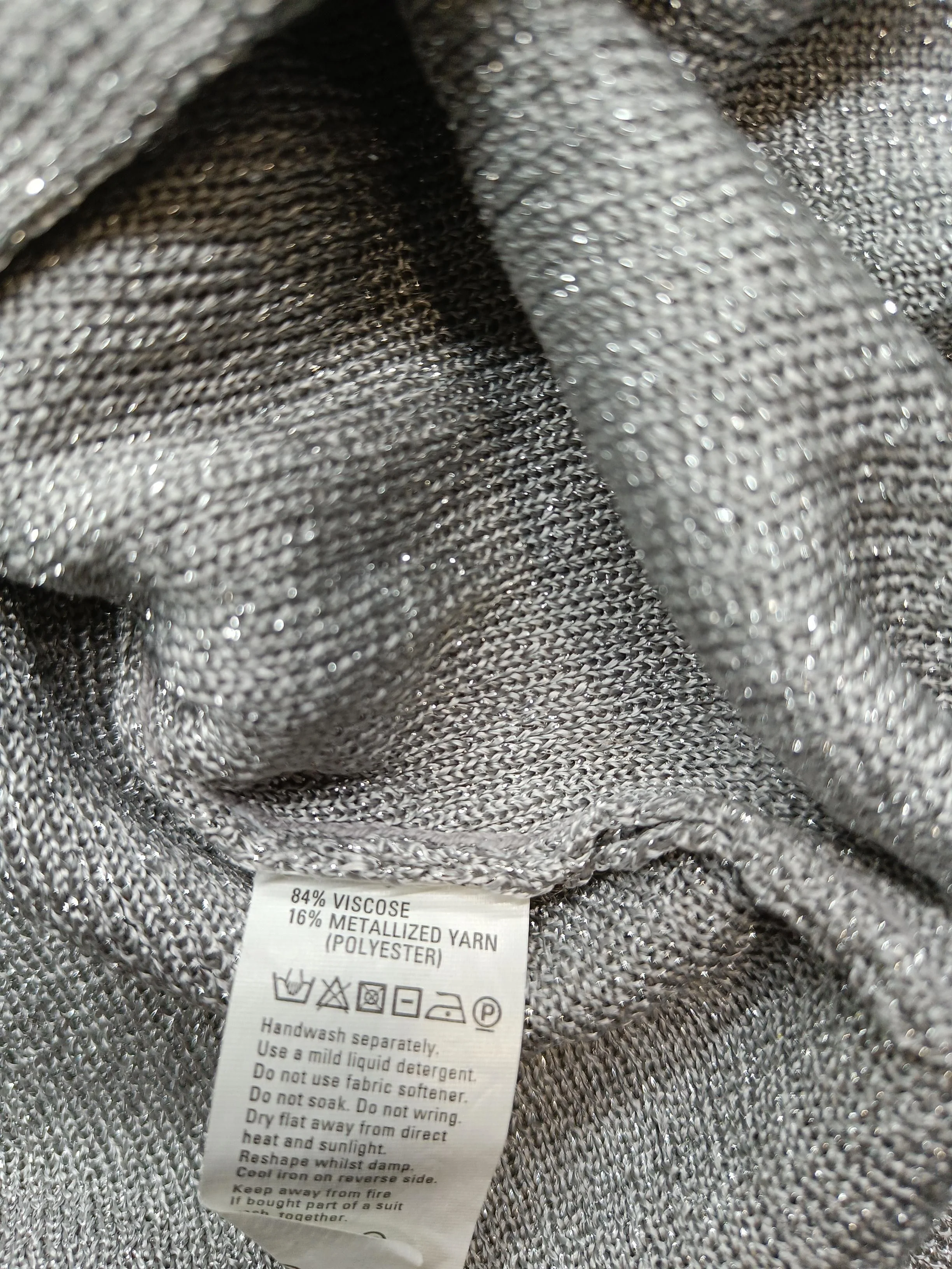 Monsoon Women's Cardigan UK 12 Grey Viscose with Polyester V-Neck Cardigan - Image 6