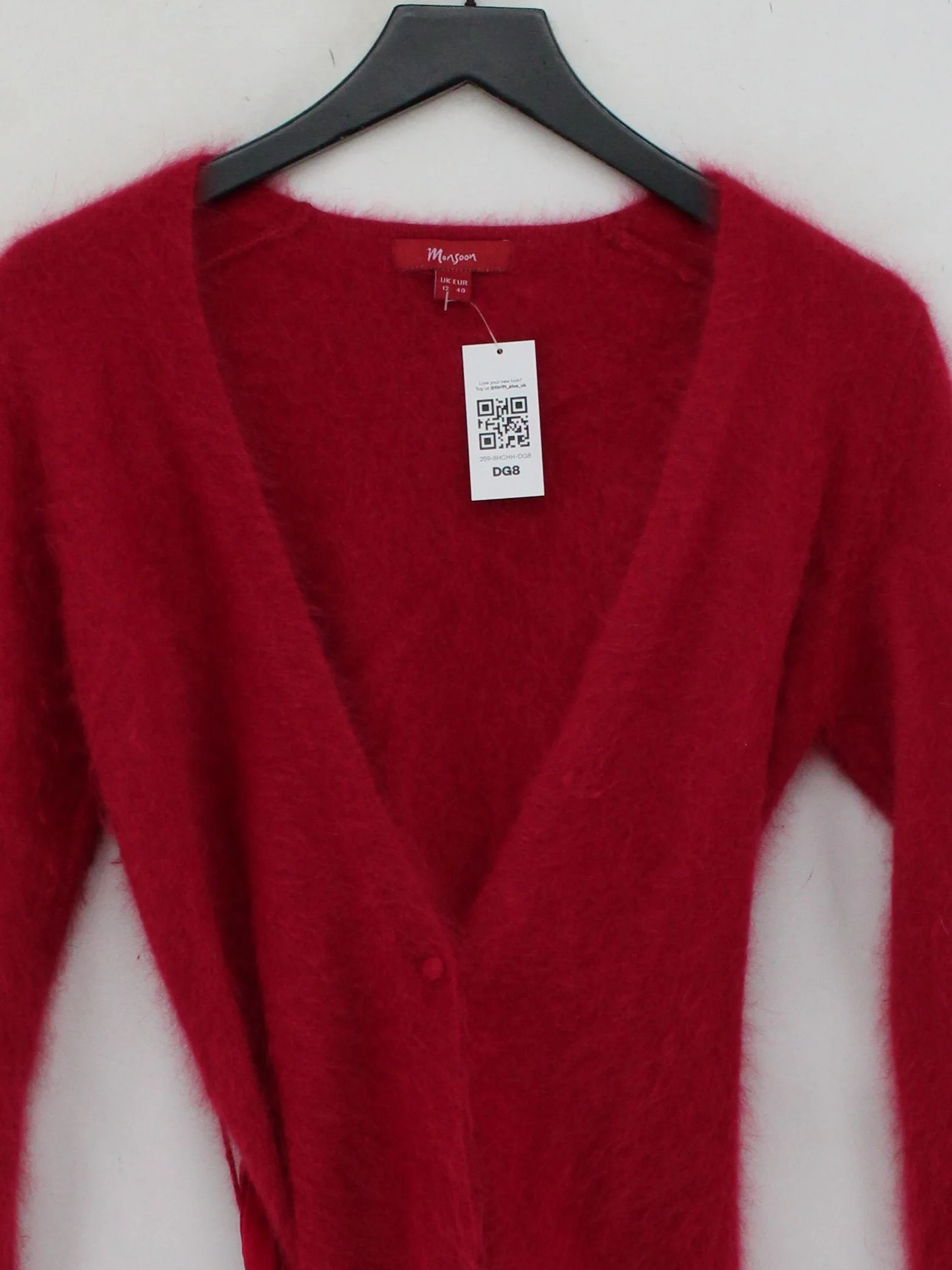Monsoon Women's Cardigan UK 12 Red 100% Other V-Neck Cardigan - Image 3