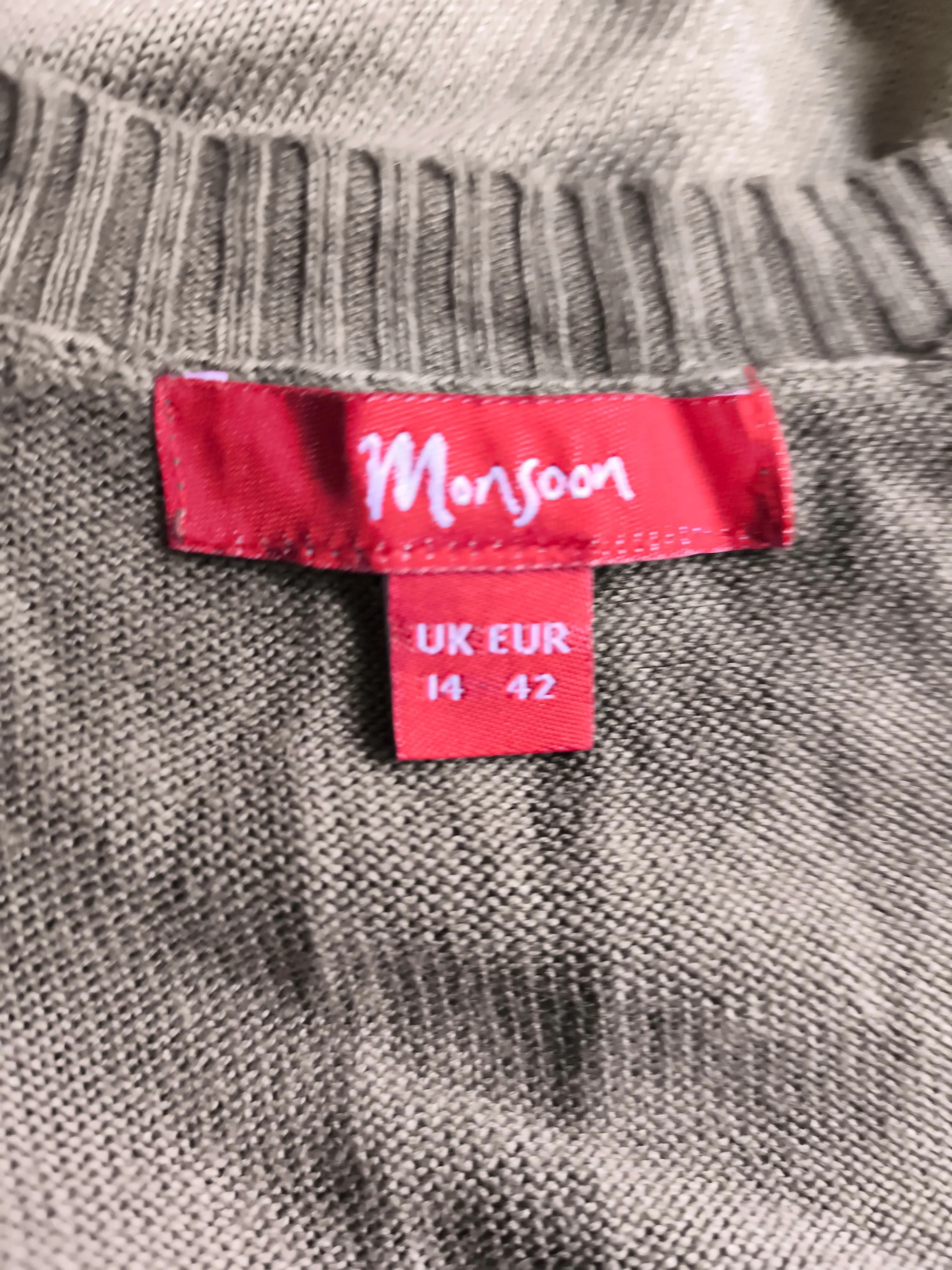 Monsoon Women's Cardigan UK 14 Brown Other with Viscose V-Neck Cardigan - Image 5