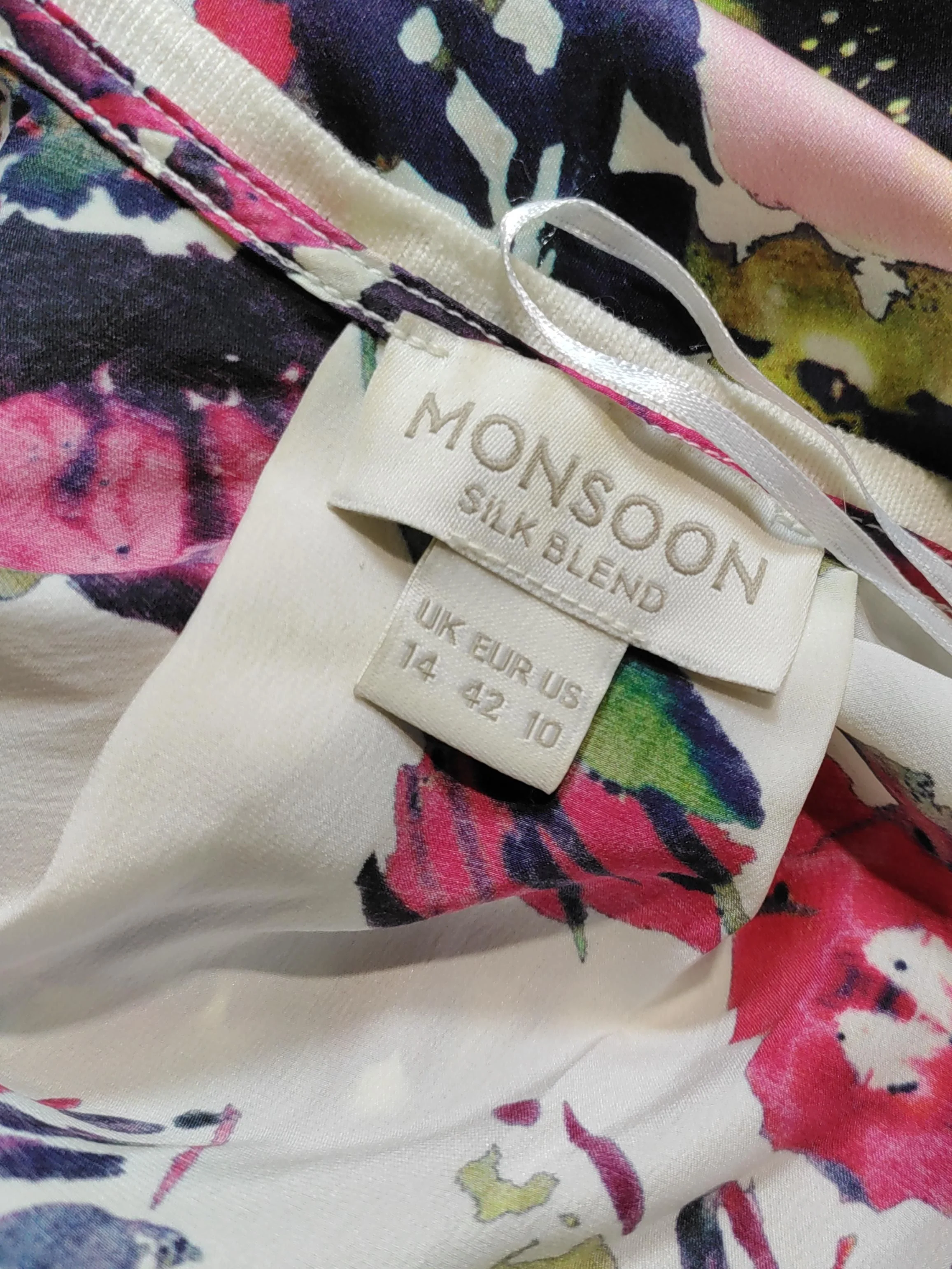 Monsoon Women's Cardigan UK 14 Multi Viscose with Cotton, Cashmere Cardigan - Image 5