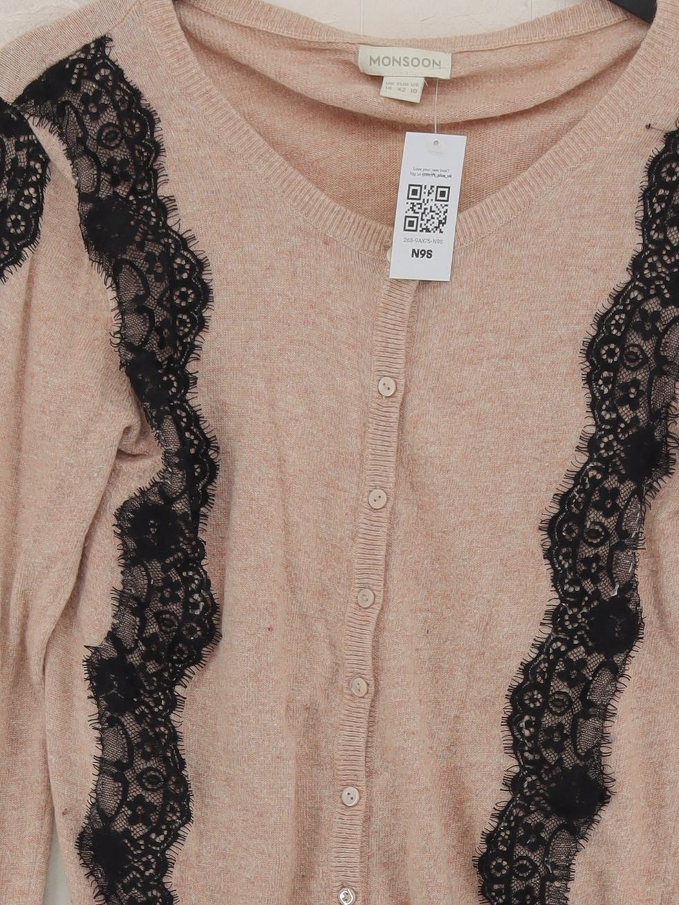 Monsoon Women's Cardigan UK 14 Pink Viscose with Nylon, Angora Cardigan - Image 3