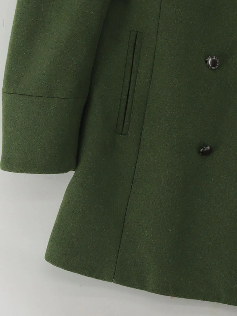 Monsoon Women's Coat UK 12 Green Wool - Image 4