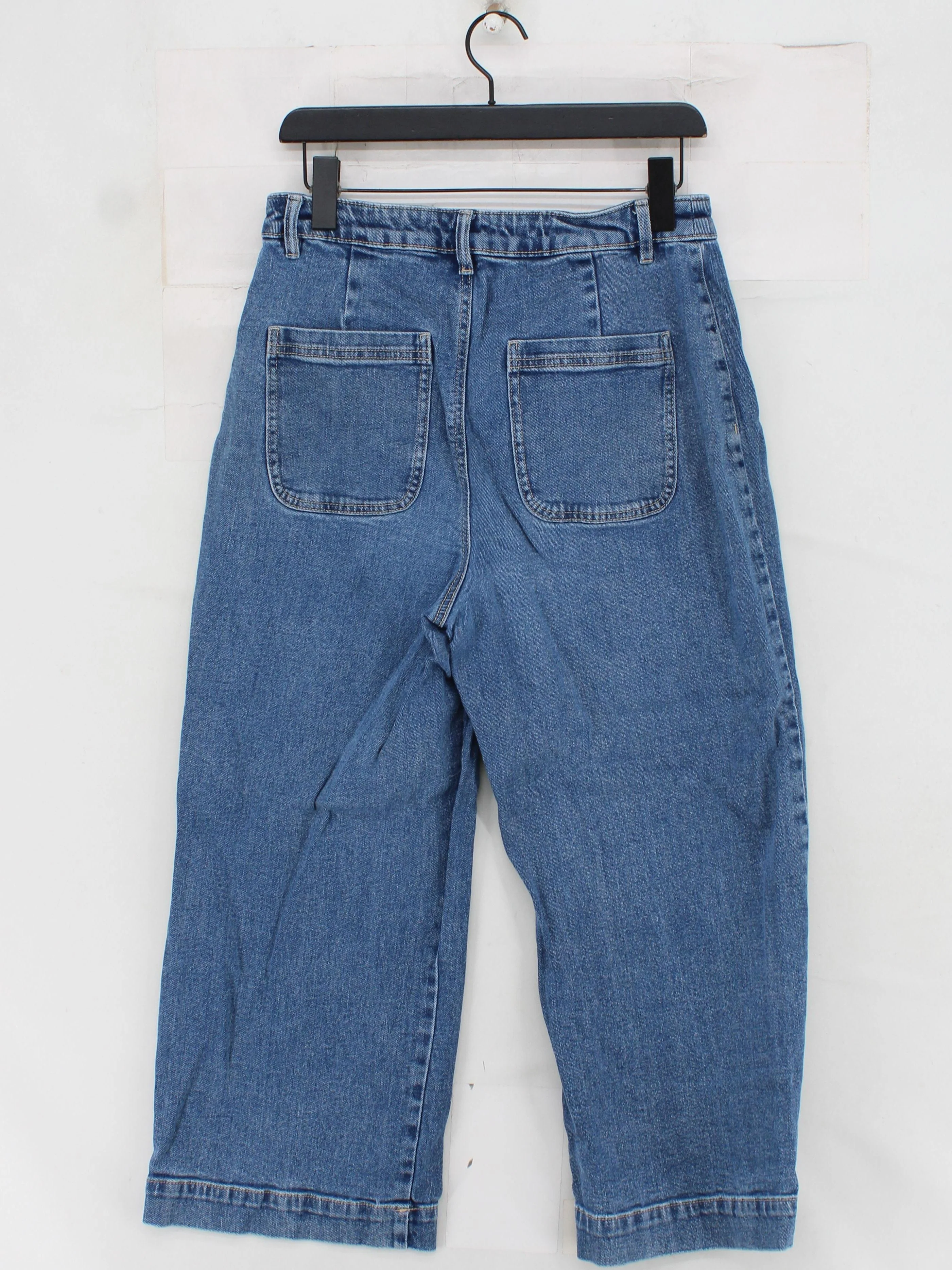 Monsoon Women's Jeans UK 14 Blue Cotton with Elastane Wide-Leg - Image 2