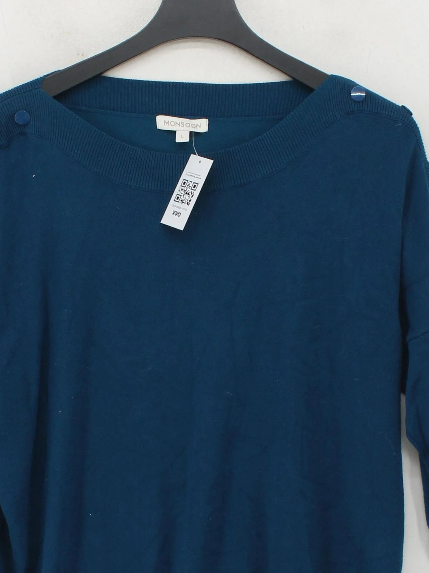 Monsoon Women's Jumper L Blue 100% Viscose Crew Neck Pullover - Image 3