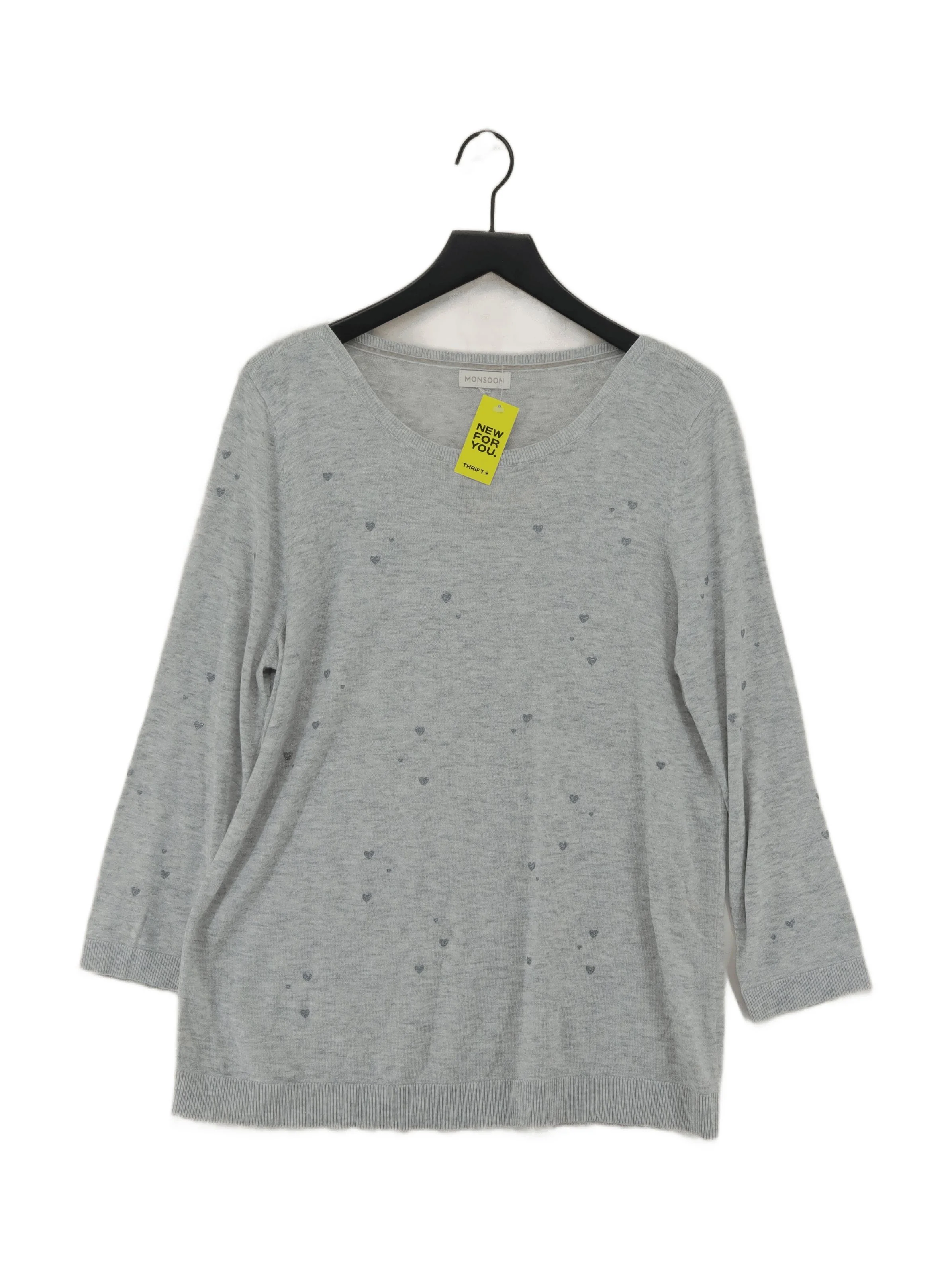 Monsoon Women's Jumper L Grey 100% Other Round Neck Pullover