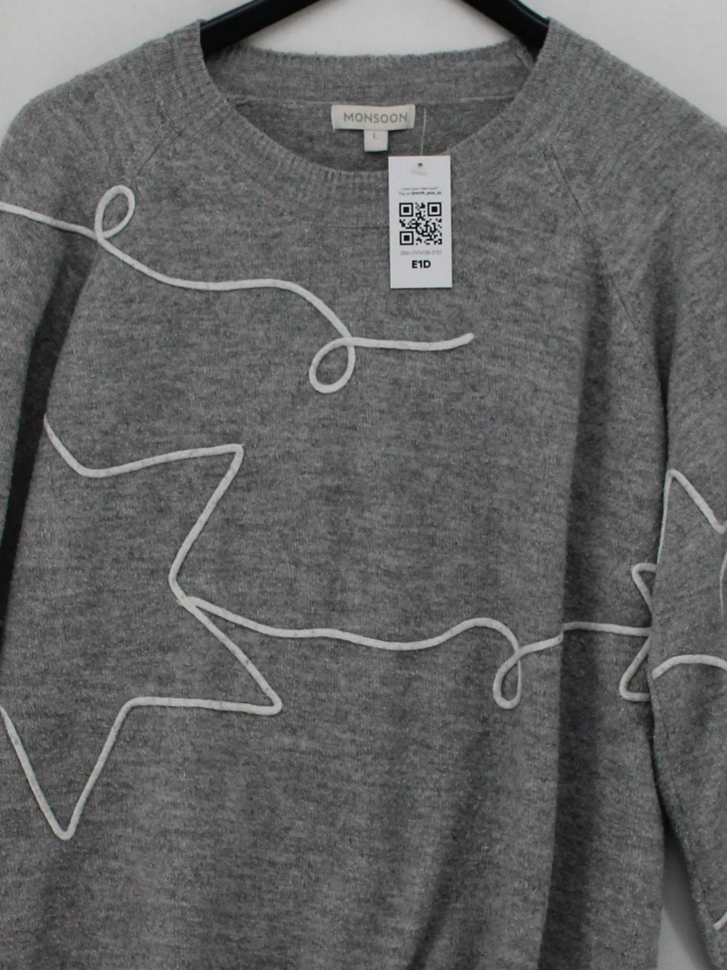 Monsoon Women's Jumper L Grey Polyester with Acrylic, Elastane Pullover - Image 3