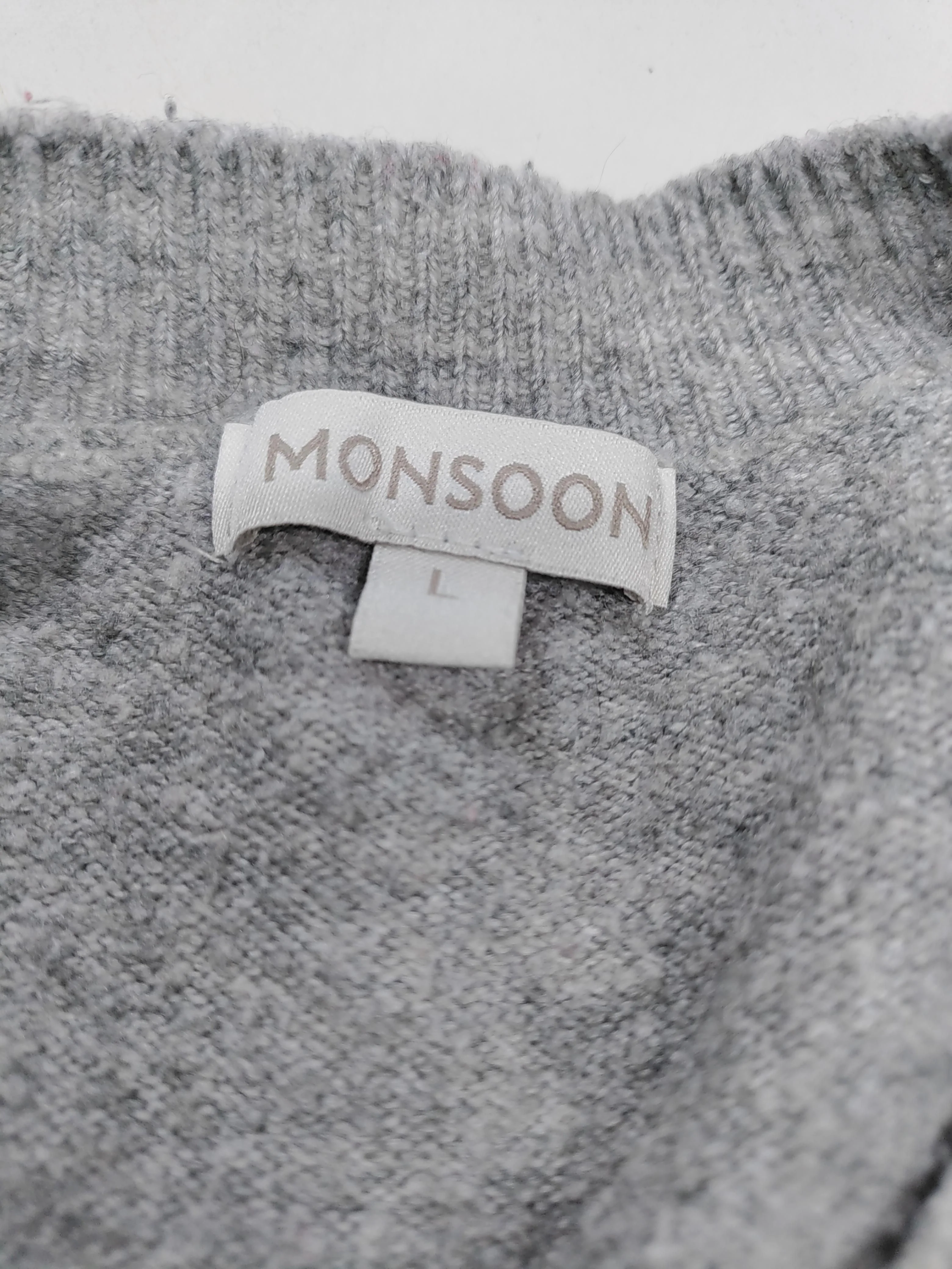 Monsoon Women's Jumper L Grey Polyester with Acrylic, Elastane Pullover - Image 5