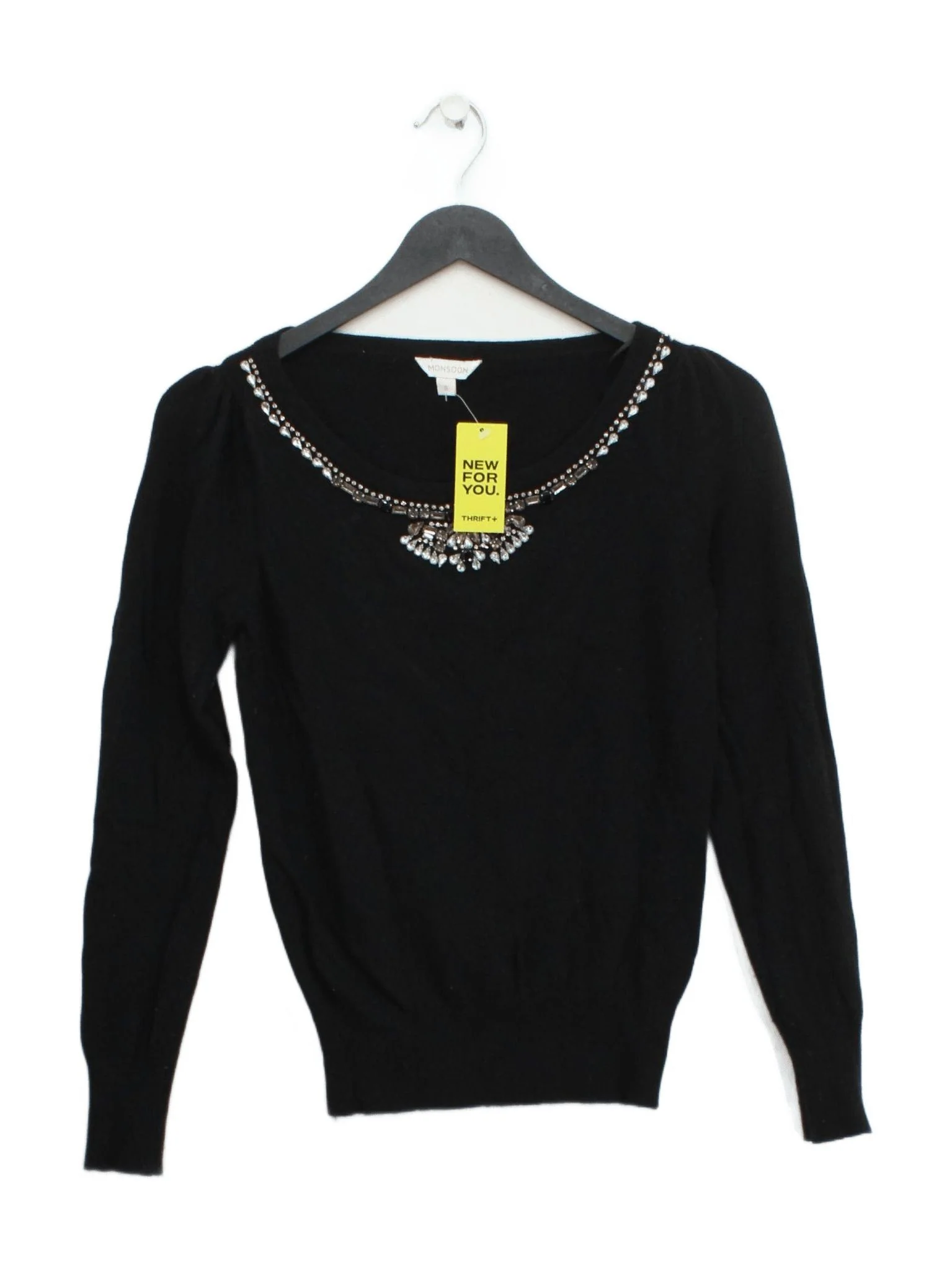 Monsoon Women's Jumper S Black Viscose with Nylon, Polyester, Angora Pullover