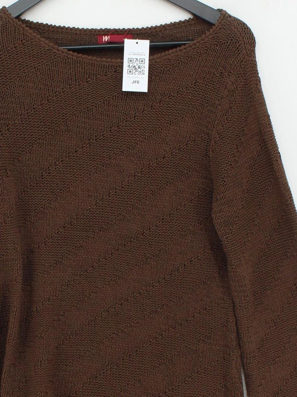 Monsoon Women's Jumper UK 14 Brown Acrylic with Cotton Pullover New with tags - Image 3