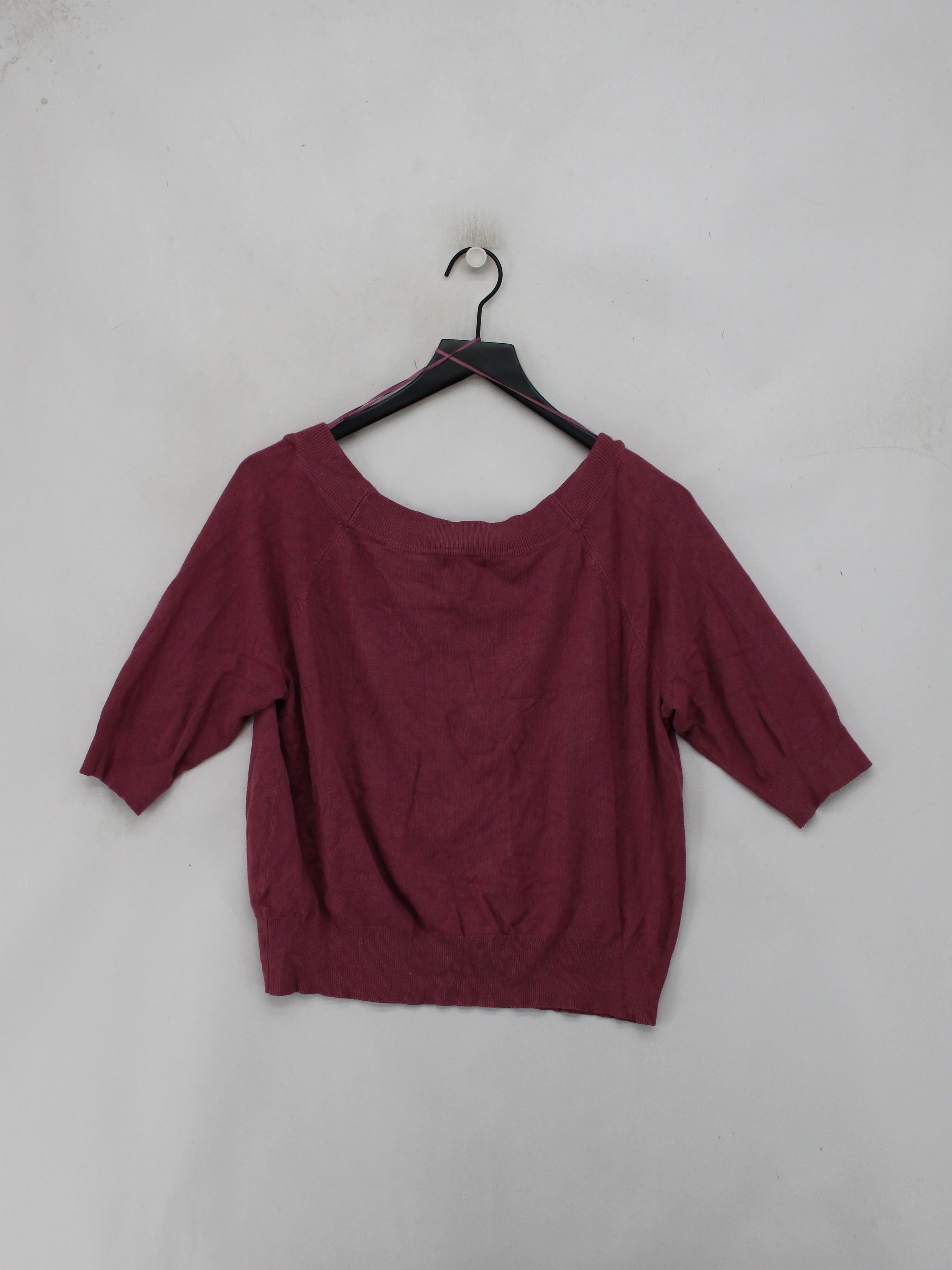 Monsoon Women's Jumper UK 14 Purple Viscose with Nylon V-Neck Pullover - Image 2