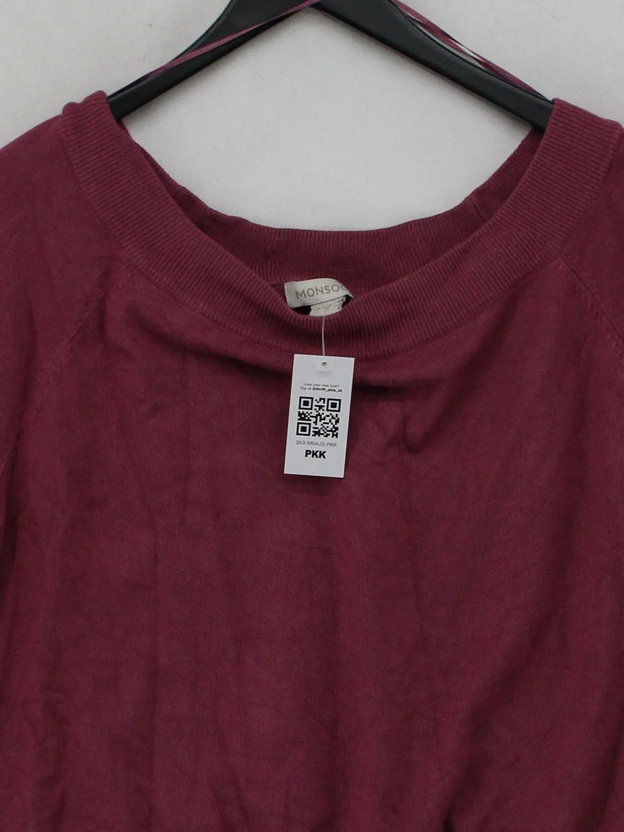 Monsoon Women's Jumper UK 14 Purple Viscose with Nylon V-Neck Pullover - Image 3