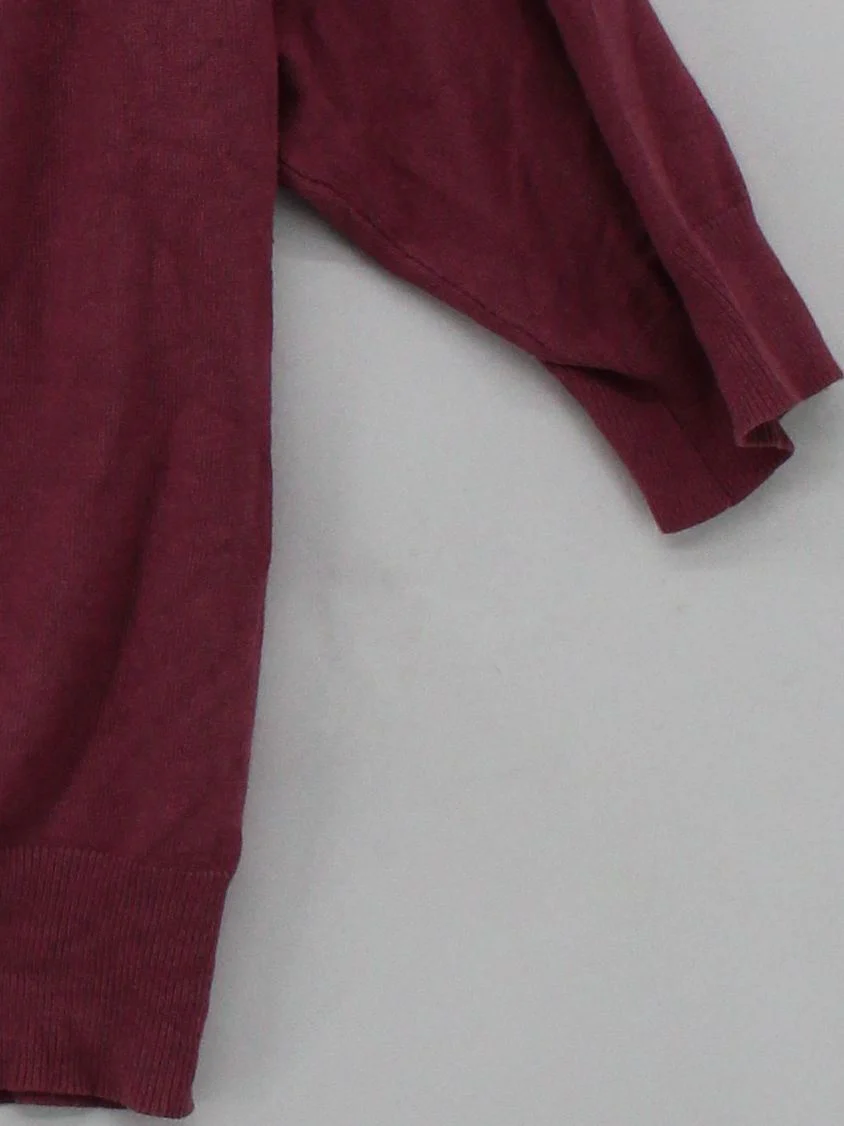 Monsoon Women's Jumper UK 14 Purple Viscose with Nylon V-Neck Pullover - Image 4