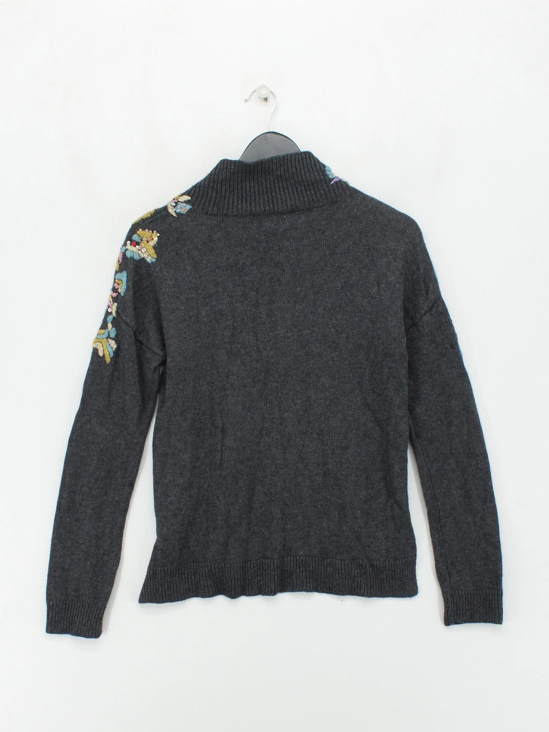 Monsoon Women's Jumper UK 8 Grey Viscose with Wool, Nylon, Angora Pullover - Image 2