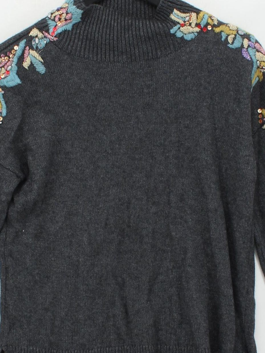 Monsoon Women's Jumper UK 8 Grey Viscose with Wool, Nylon, Angora Pullover - Image 3