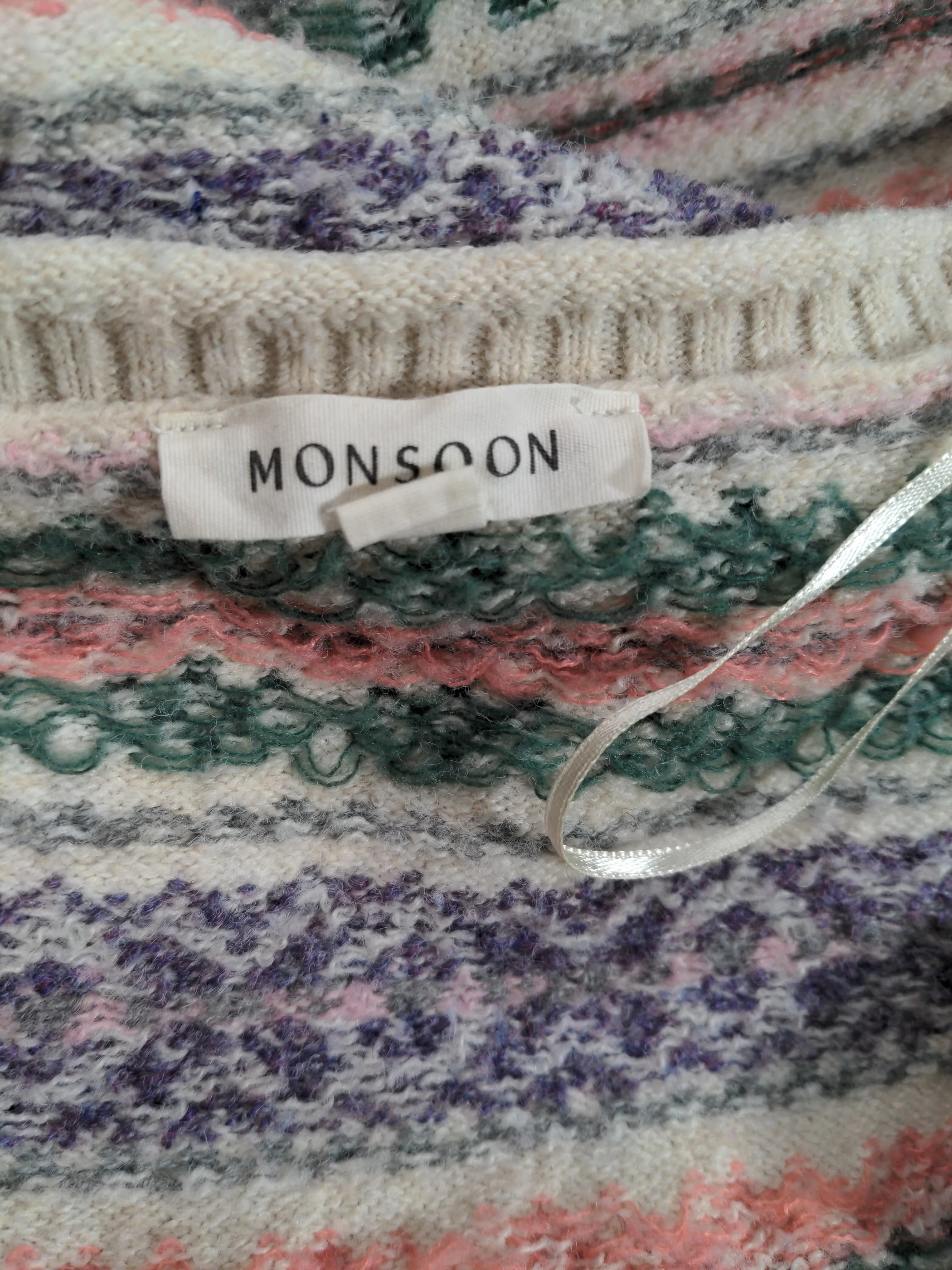 Monsoon Women's Jumper XL Cream Polyester with Acrylic, Elastane Pullover - Image 5