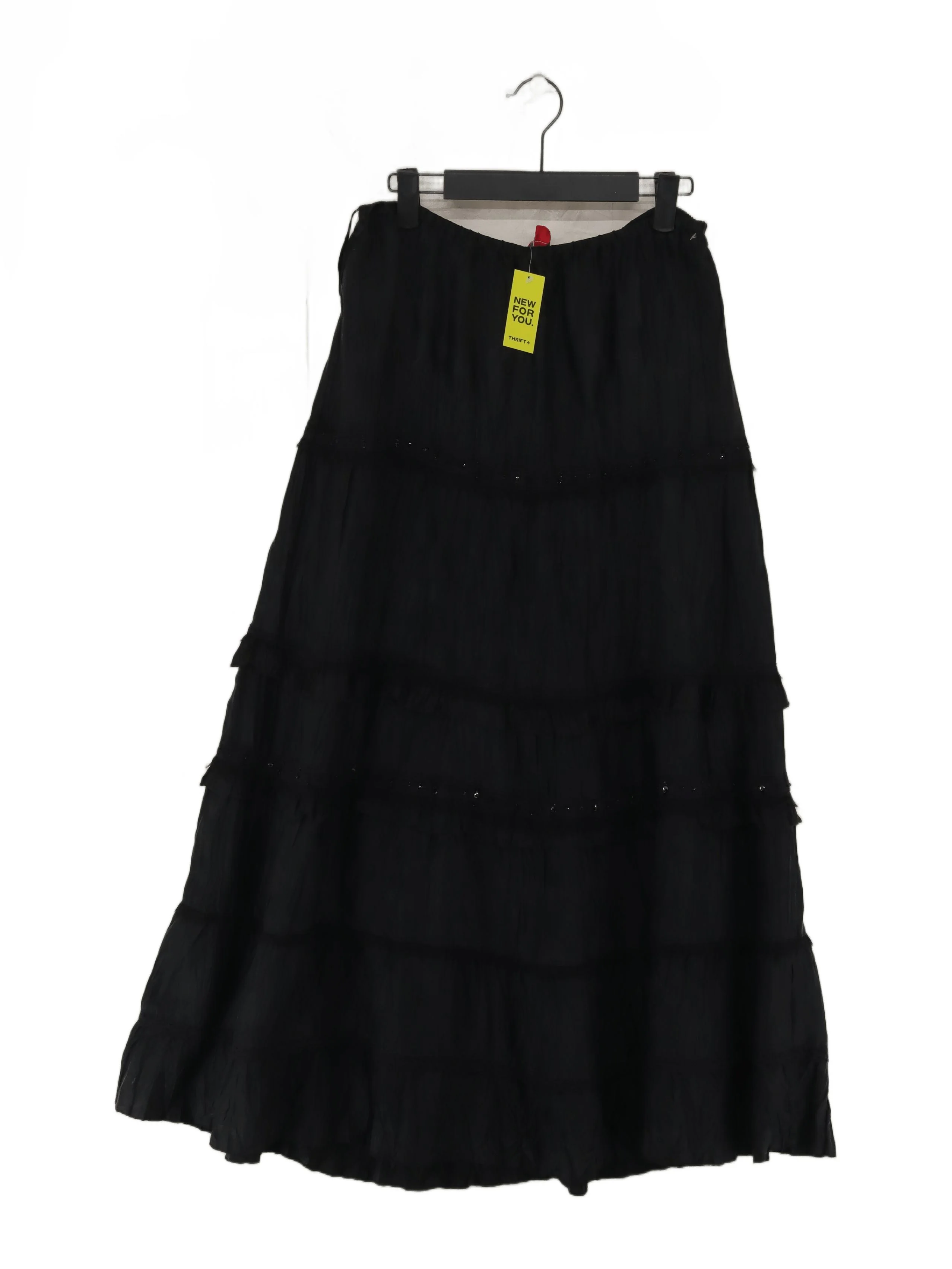 Monsoon Women's Maxi Skirt UK 12 Black 100% Silk Long Maxi